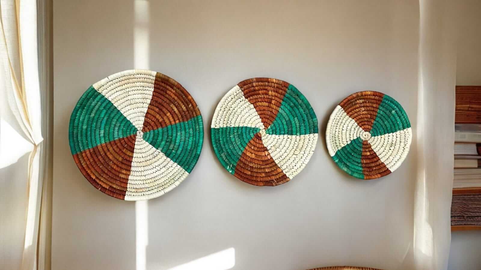 Handwoven Sabai Grass Wall Baskets - Bohemian DécorWall Hanging