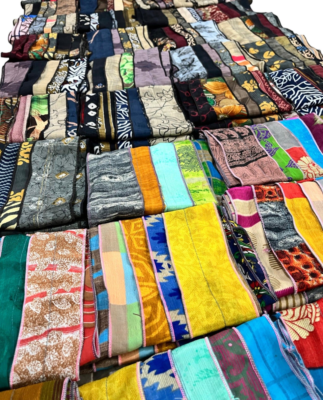 Recycled Silk sari scarf scarves sashes headwraps boho fashion hippy hippie neck scarf size 70  x 6 Inch