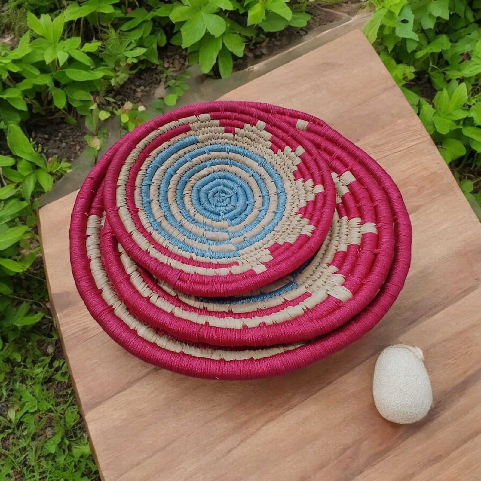 Handwoven Sabai Grass Wall Baskets - Bohemian DécorWall Hanging