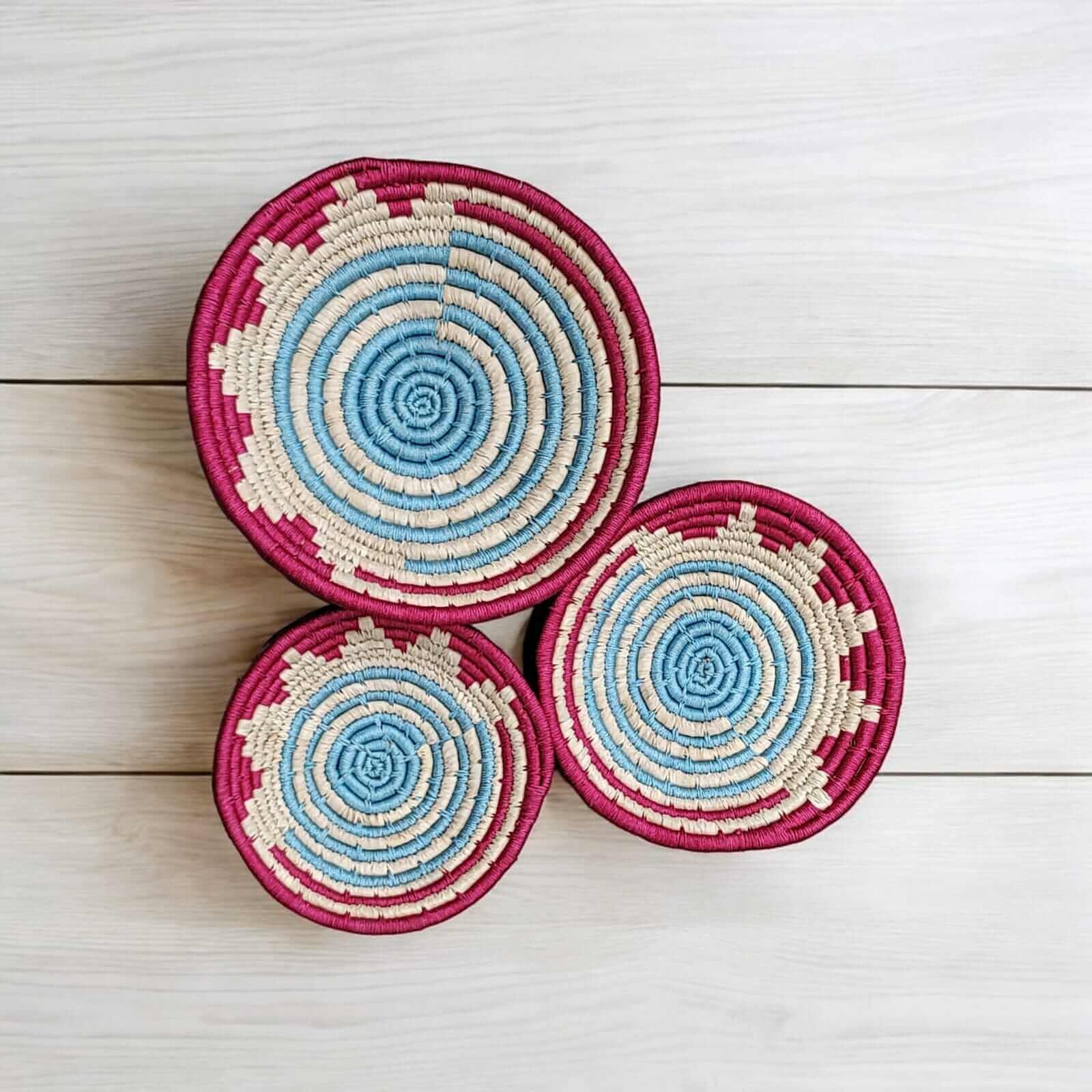 Sabai Grass Handwoven Rattan Wall Plates - Bohemian DecorWall Hanging