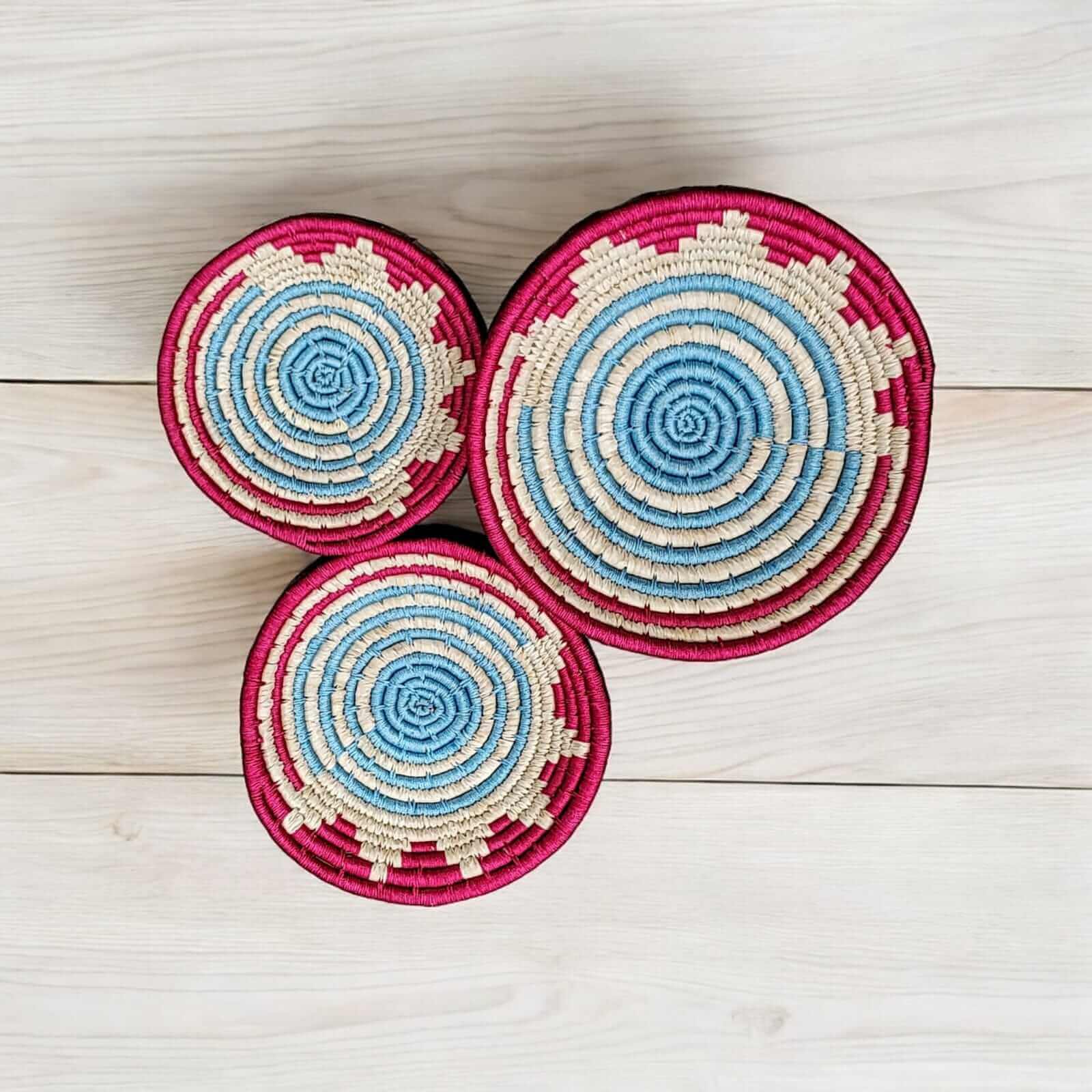 Sabai Grass Handwoven Rattan Wall Plates - Bohemian DecorWall Hanging