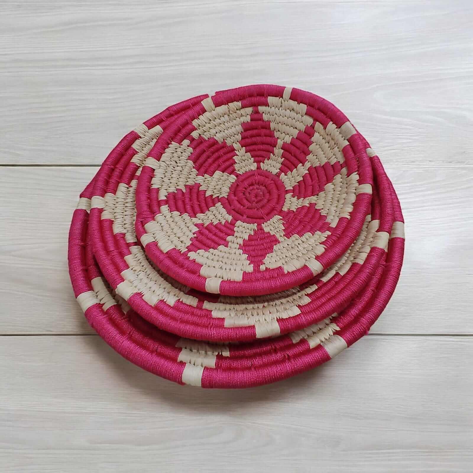 Sabai Grass Handwoven Rattan Wall Plates - Bohemian DecorWall Hanging
