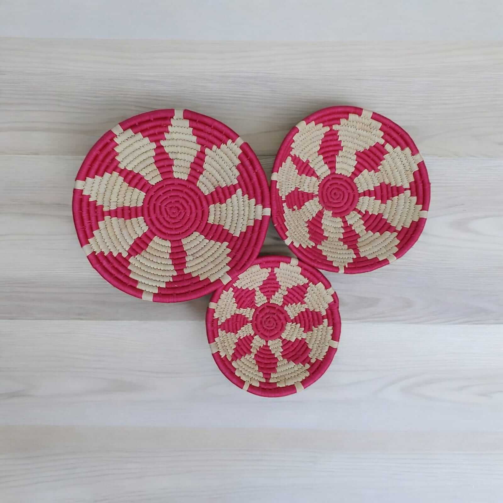 Handwoven Sabai Grass Wall Baskets - Bohemian DécorWall Hanging