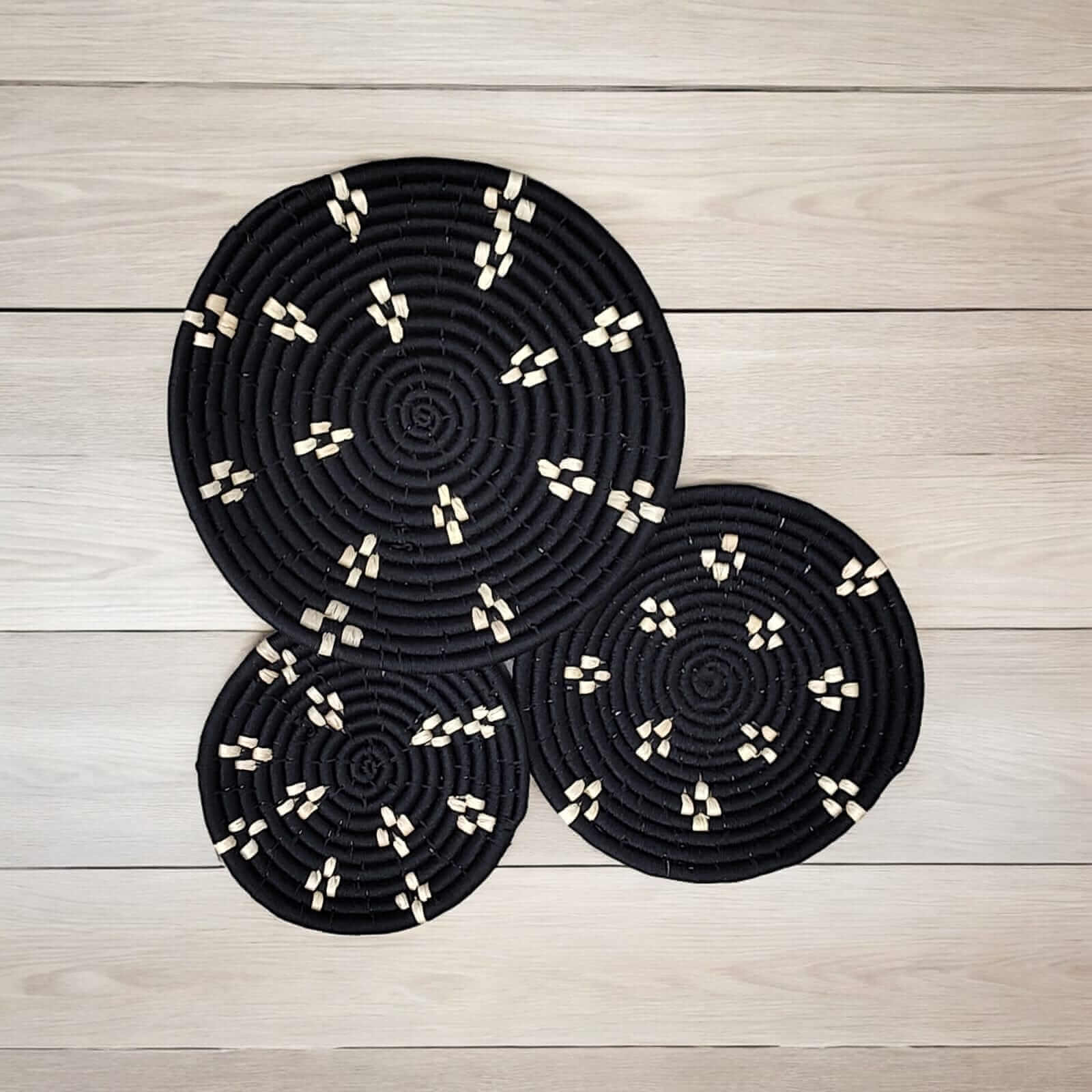 Sabai Grass Handwoven Rattan Wall Plates - Bohemian DecorWall Hanging