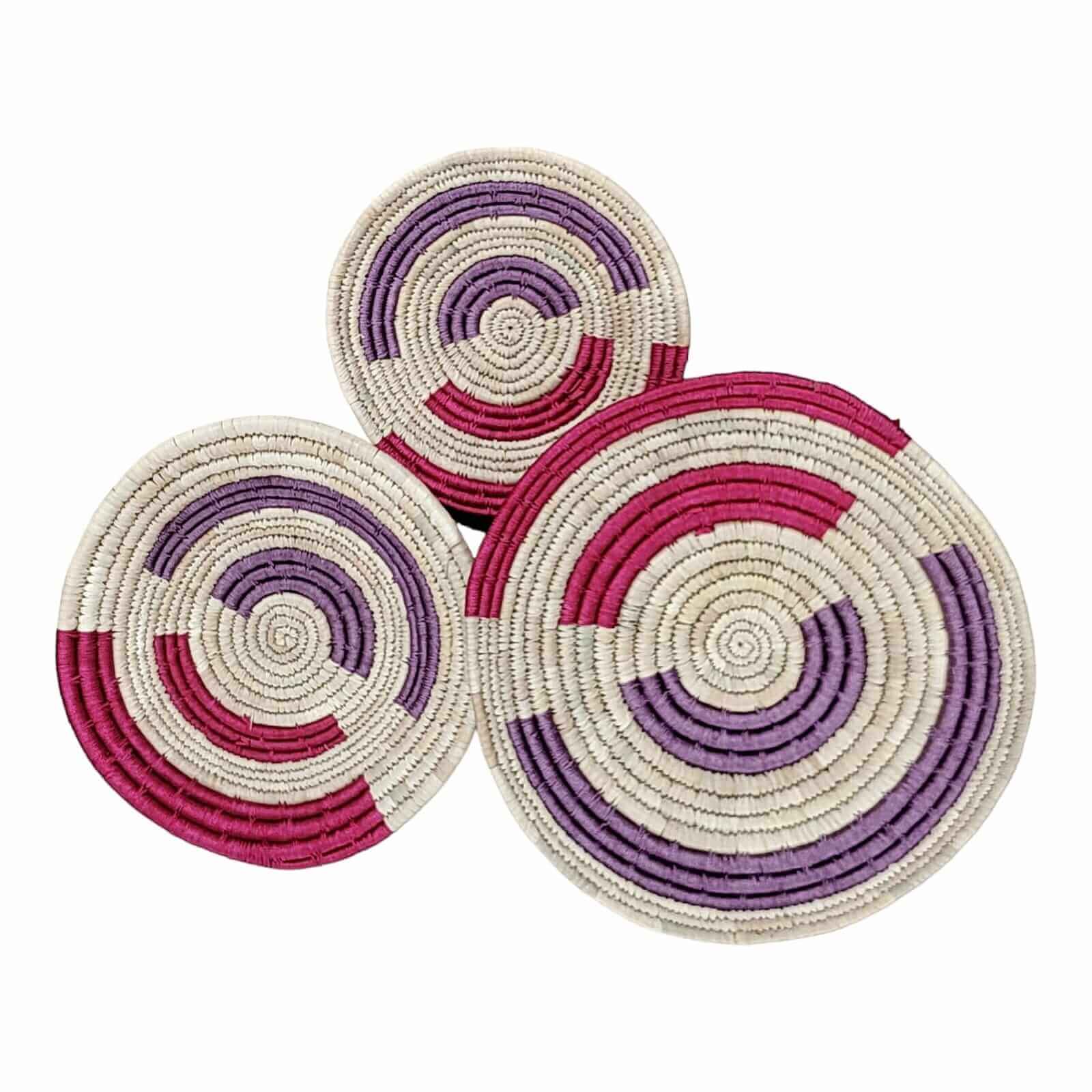 Sabai Grass Handwoven Rattan Wall Plates - Bohemian DecorWall Hanging