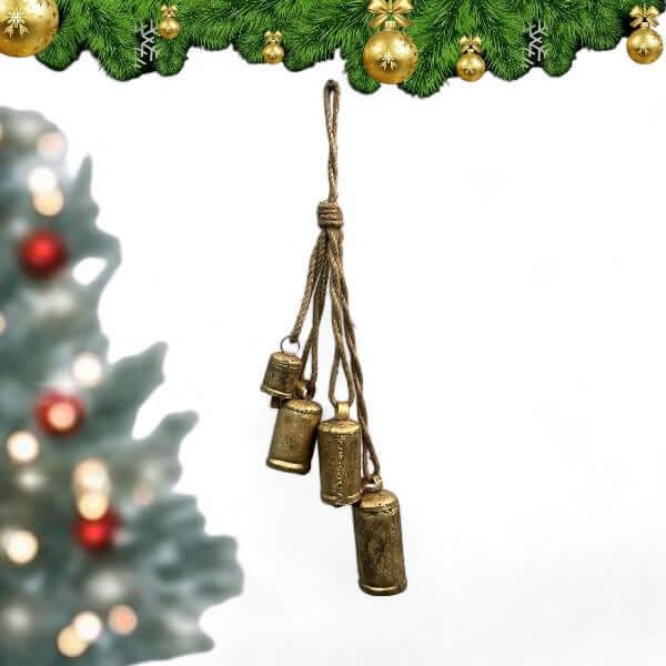 Vintage Handmade Jingle Bells Cluster – 10 Pcs Set