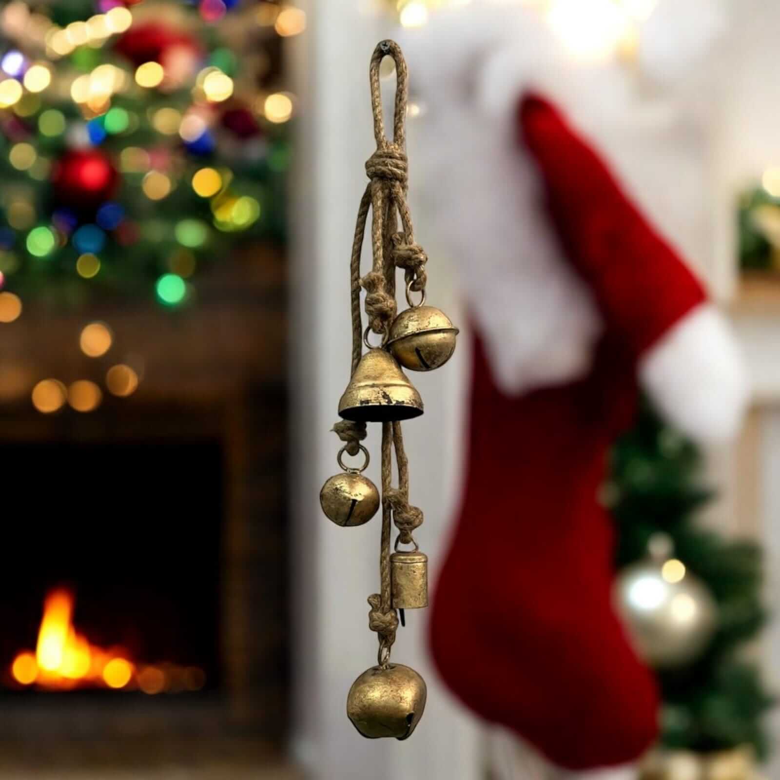 Vintage Handmade Jingle Bells Cluster – 10 Pcs Set