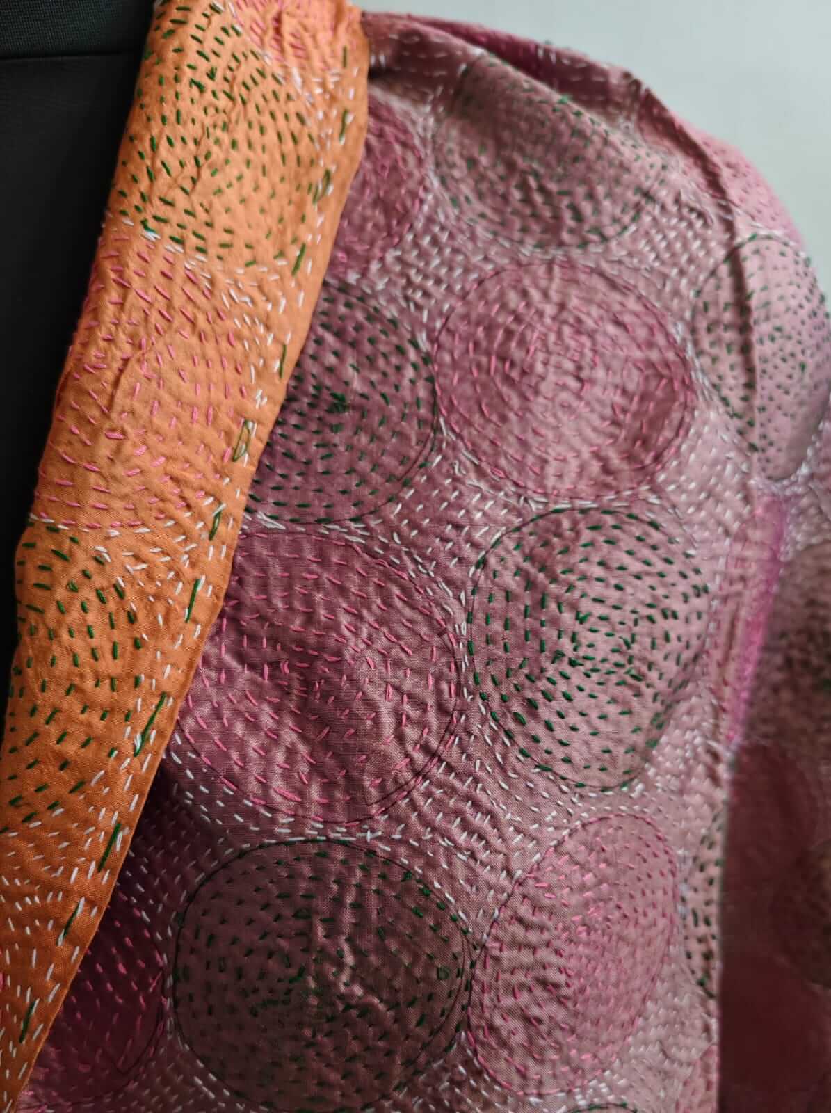 Vintage Kantha Silk Scarves Scarf Reversible 100%Silk Sari Saree Wraps Indian Dupatta Wholesale Supply