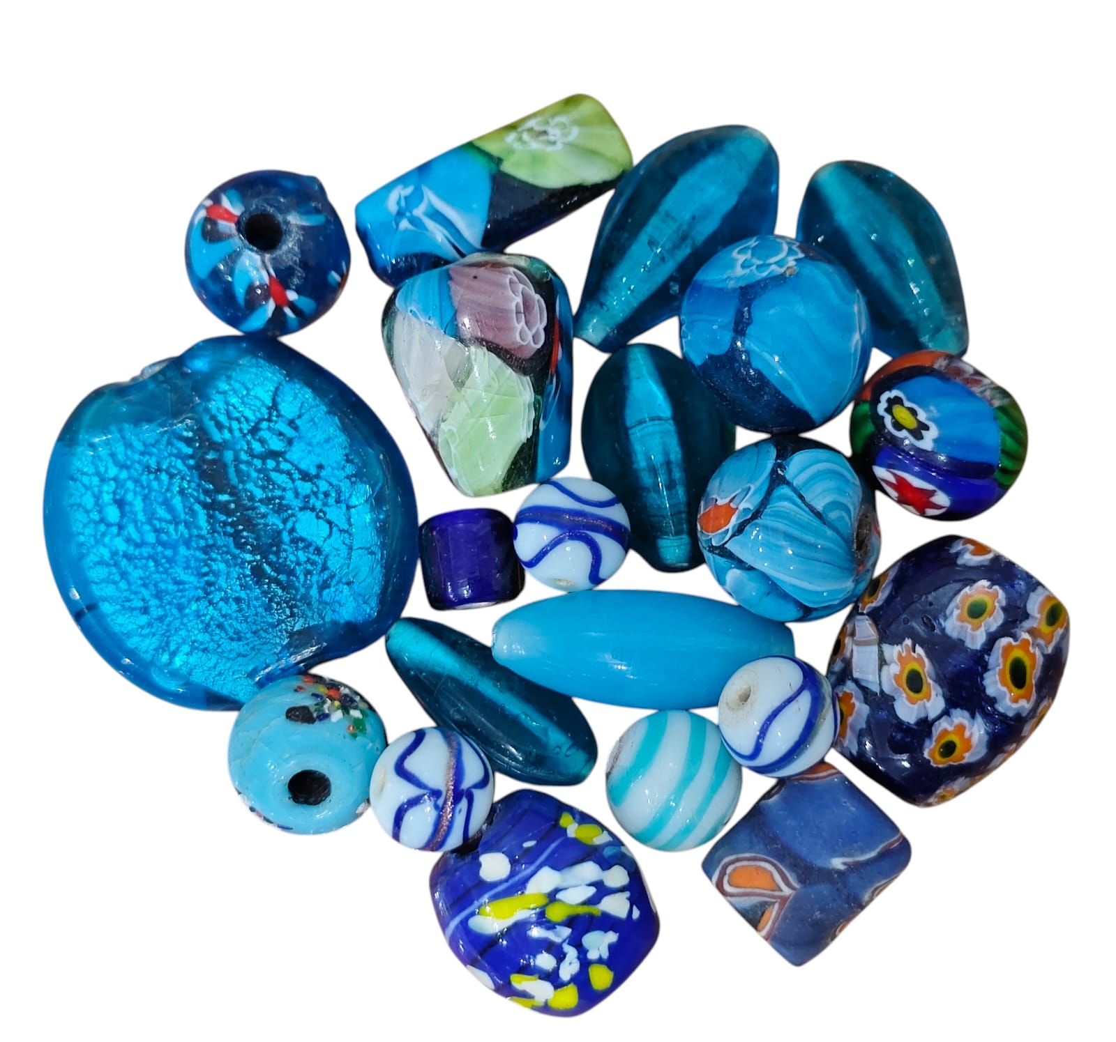 Assorted Mix Glass Beads 10mm to 30mm – Handmade Colorful Craft Beads for Mobiles, Wind Chimes, Jewelry Making & DIY Projects