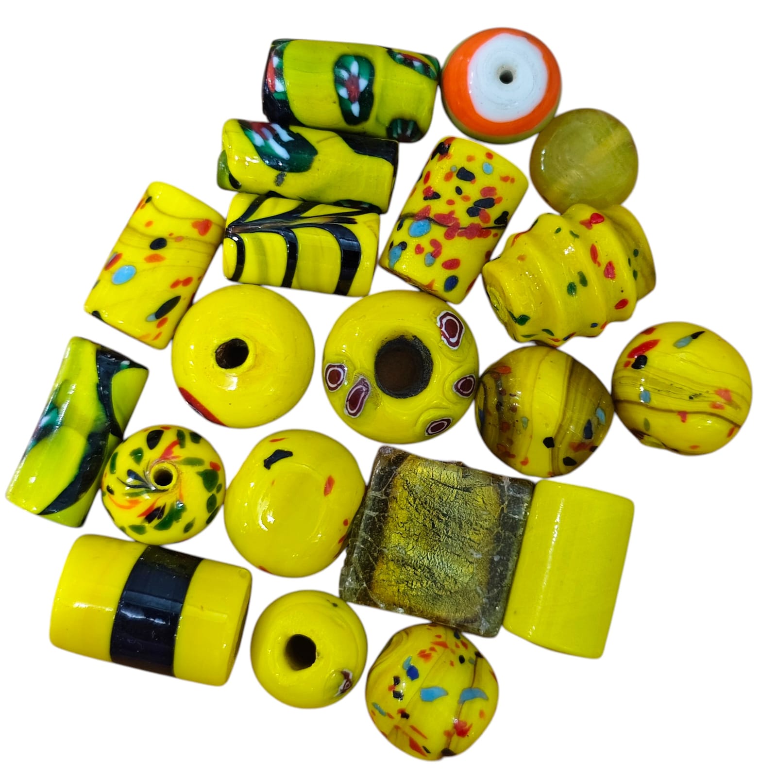 Assorted Mix Glass Beads 10mm to 30mm – Handmade Colorful Craft Beads for Mobiles, Wind Chimes, Jewelry Making & DIY Projects