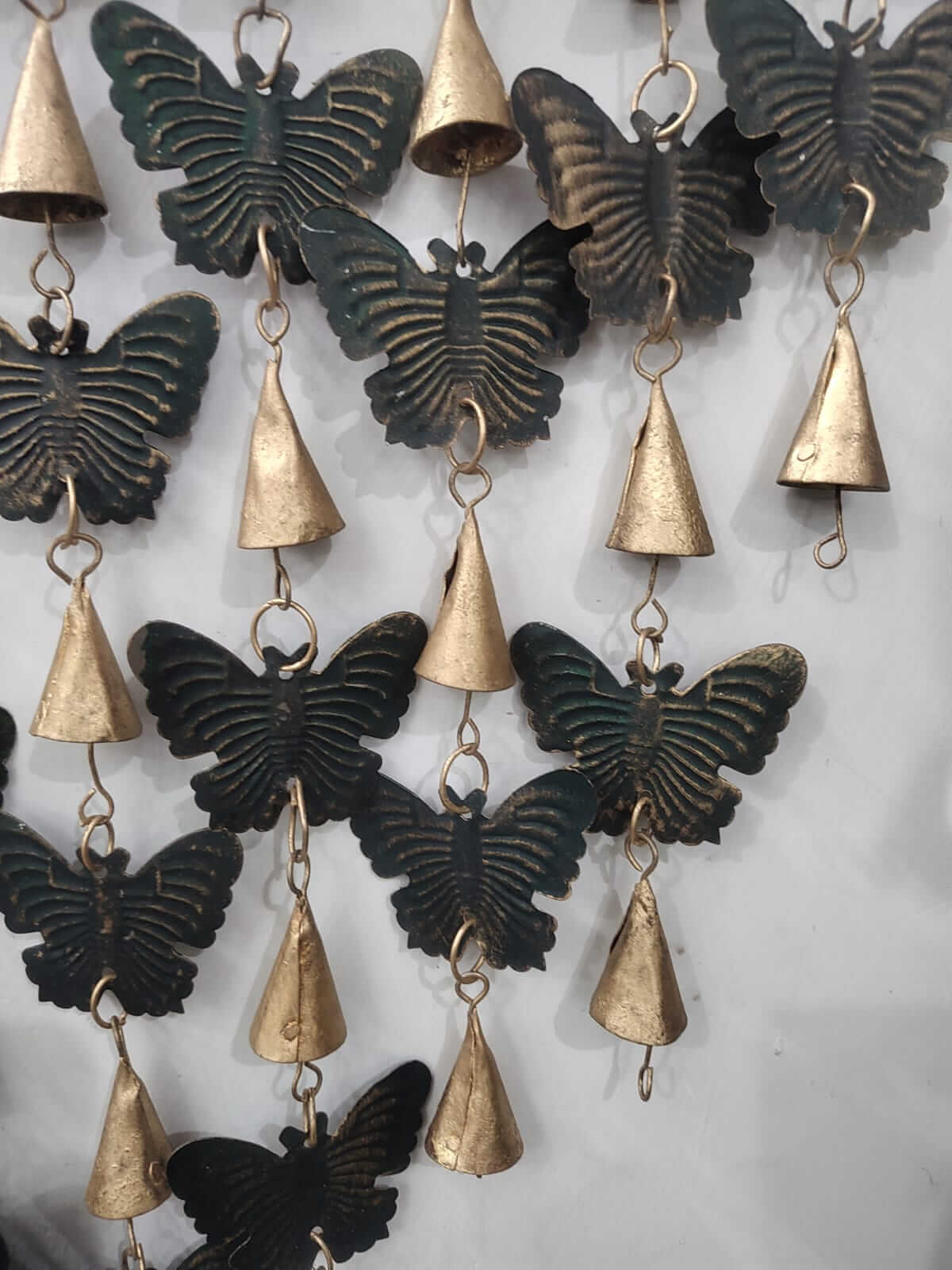 Recycled Iron Butterfly Wind Chime – Boho Metal Hanging Garden, Patio & Indoor Outdoor Decor