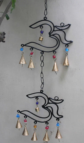 OM Meditation Wall Hanging Metal Wind Chime Decoration (Set of 5 Pcs)