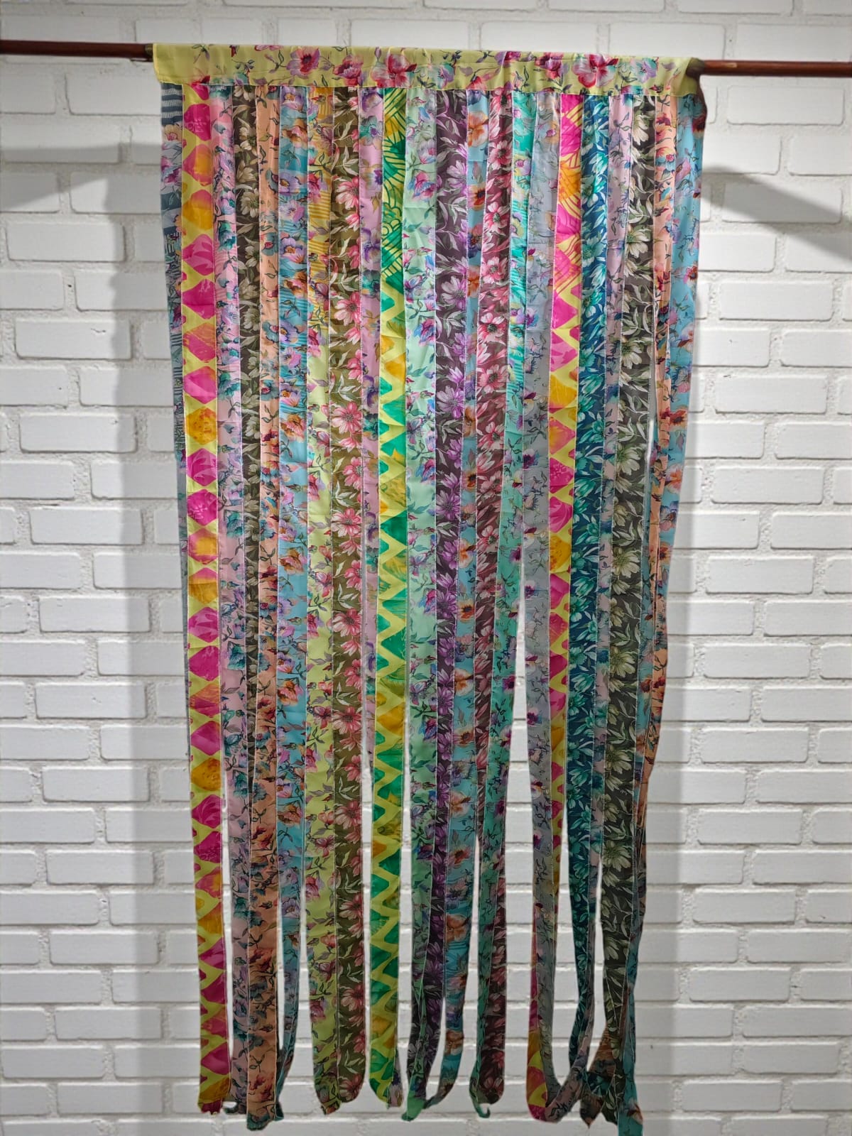 Mango Gifts New Indain Silk Sari Fabric Strip Doorway Curtain Bohemian Theme Hippy Hippie Gypsy Bohemian Decor