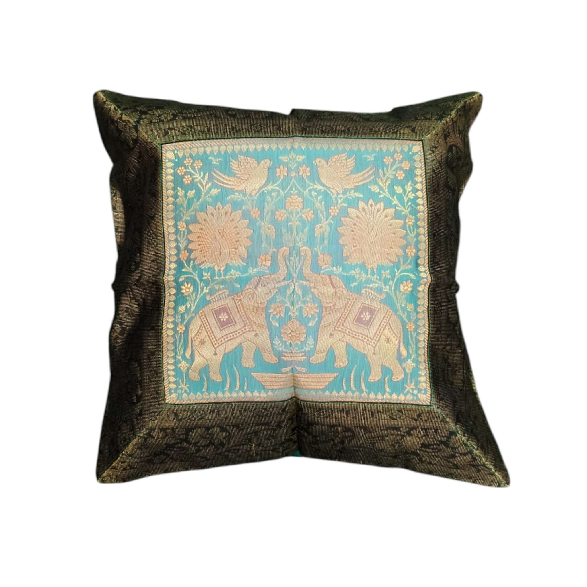 Traditional Indian silk cushion covers with digital print