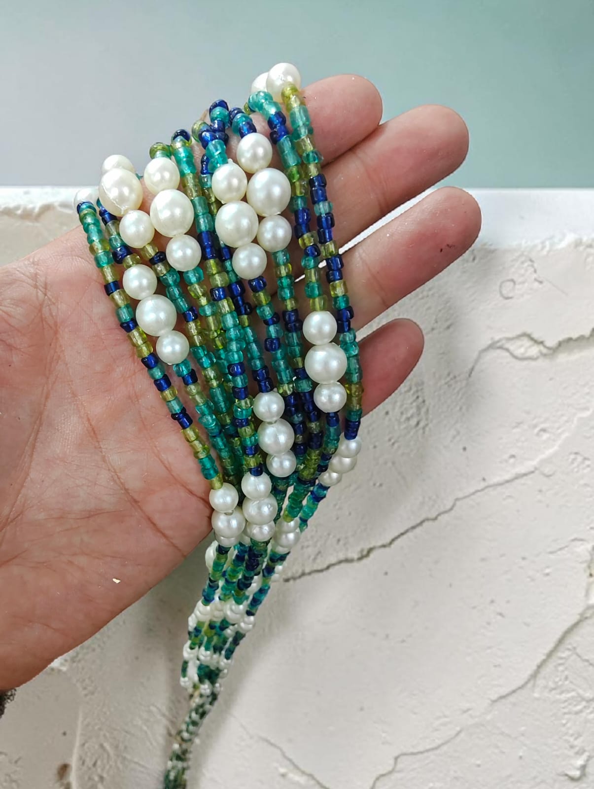 Bohemian Style Hippy Hippie Beaded Curtain for Doorways Multicolour Glass Bead Stands Gemstones for Living Room/Bedroom, Home Decor 76" inch Height