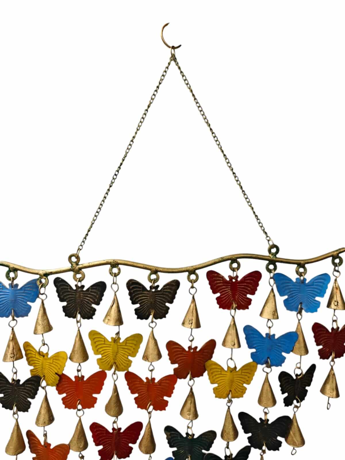 Recycled Iron Butterfly Boho Theme Hanging Wind Chime Garden Indoor Outdoor Patio Decoration set of 5 Pieces