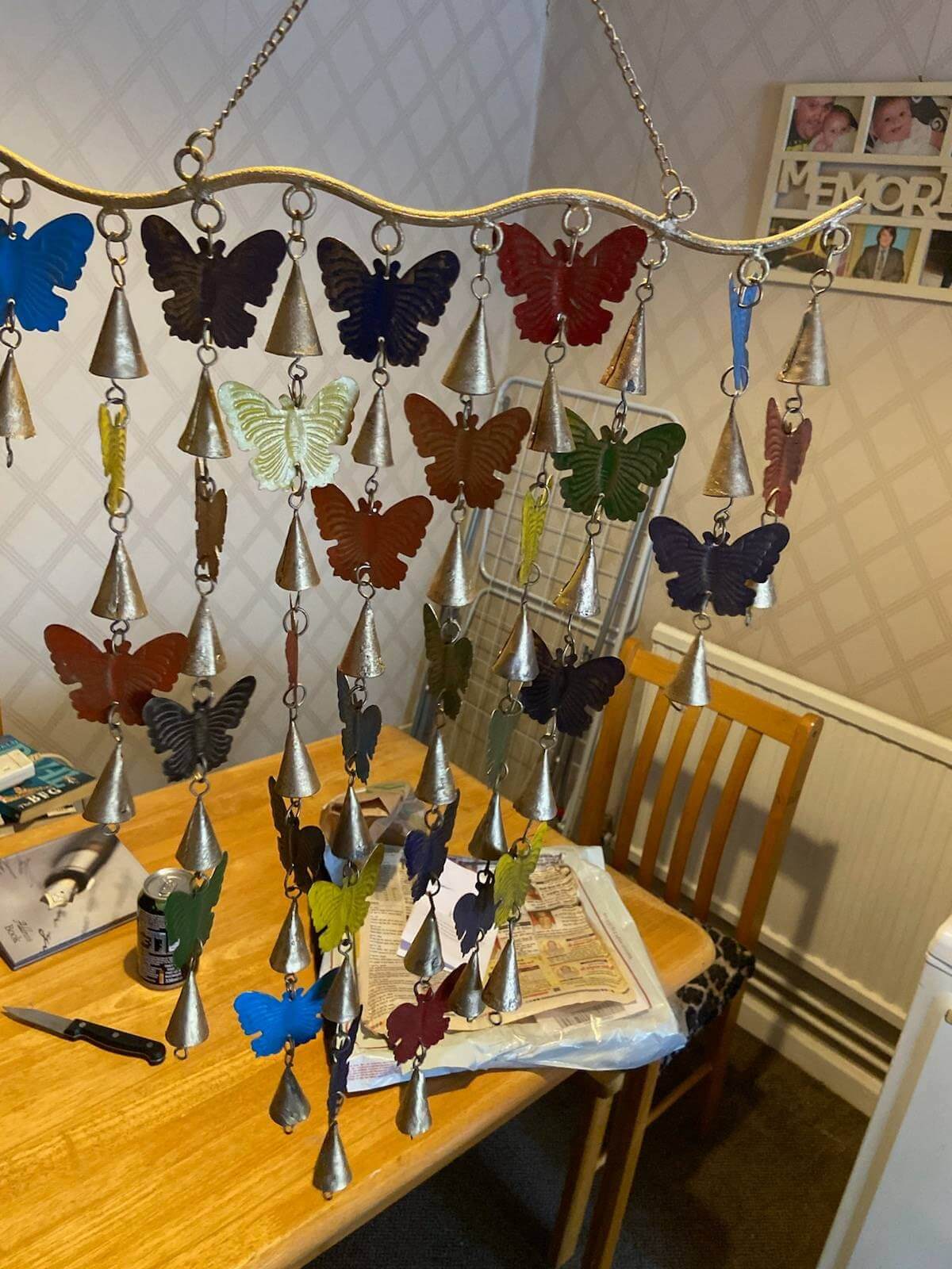 Recycled Iron metal wind chimes 