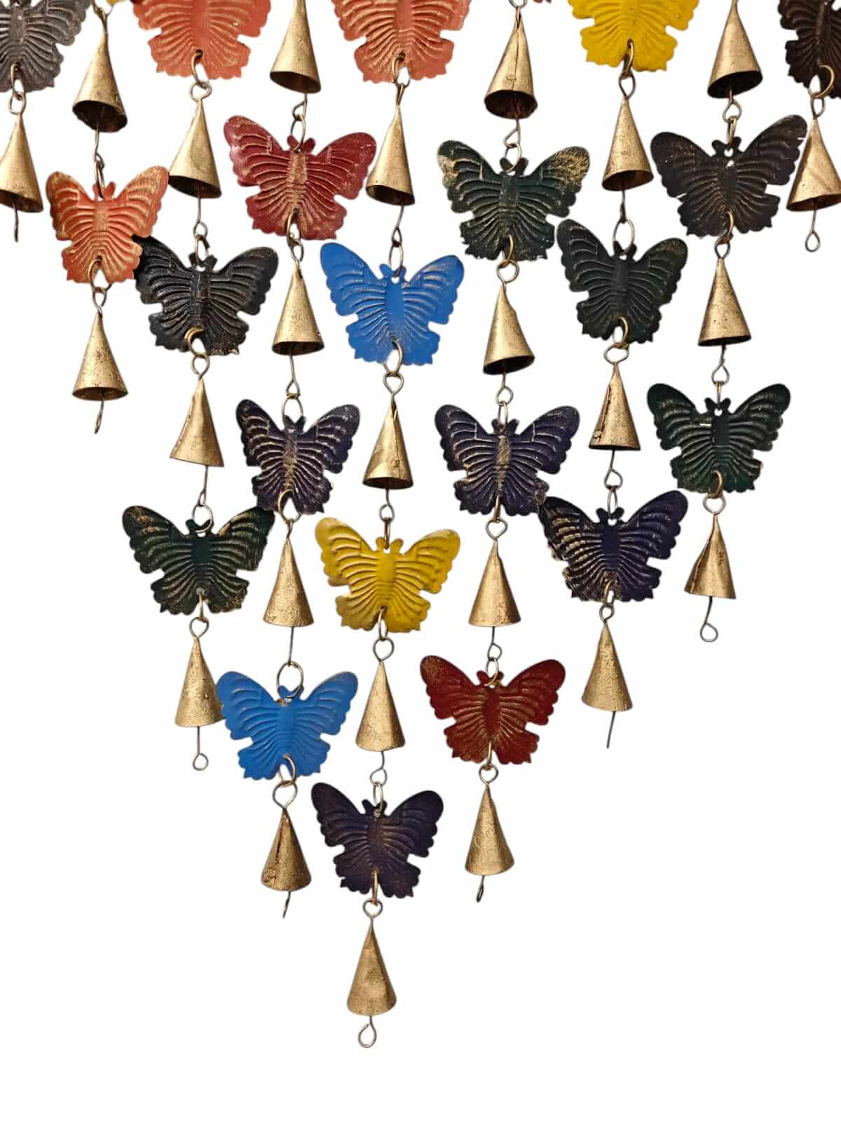 Recycled Iron Butterfly Boho Theme Hanging Wind Chime Garden Indoor Outdoor Patio Decoration set of 5 Pieces