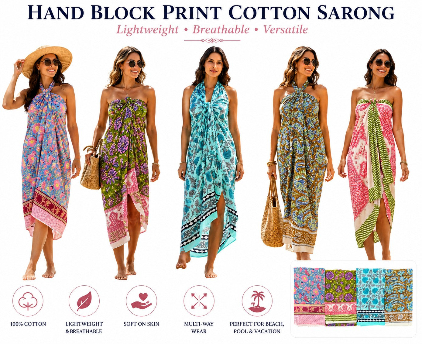 cotton sarong, beach wrap, pareo, swimsuit cover up women, beach cover up, hand block print sarong, cotton beach wrap, boho beachwear, resort wear women, vacation outfit, tropical beach cover up, lightweight sarong, indian block print, cotton pareo, swim cover up, beach dress cover up, poolside wrap, cruise wear women, handmade cotton sarong, beach vacation essentials