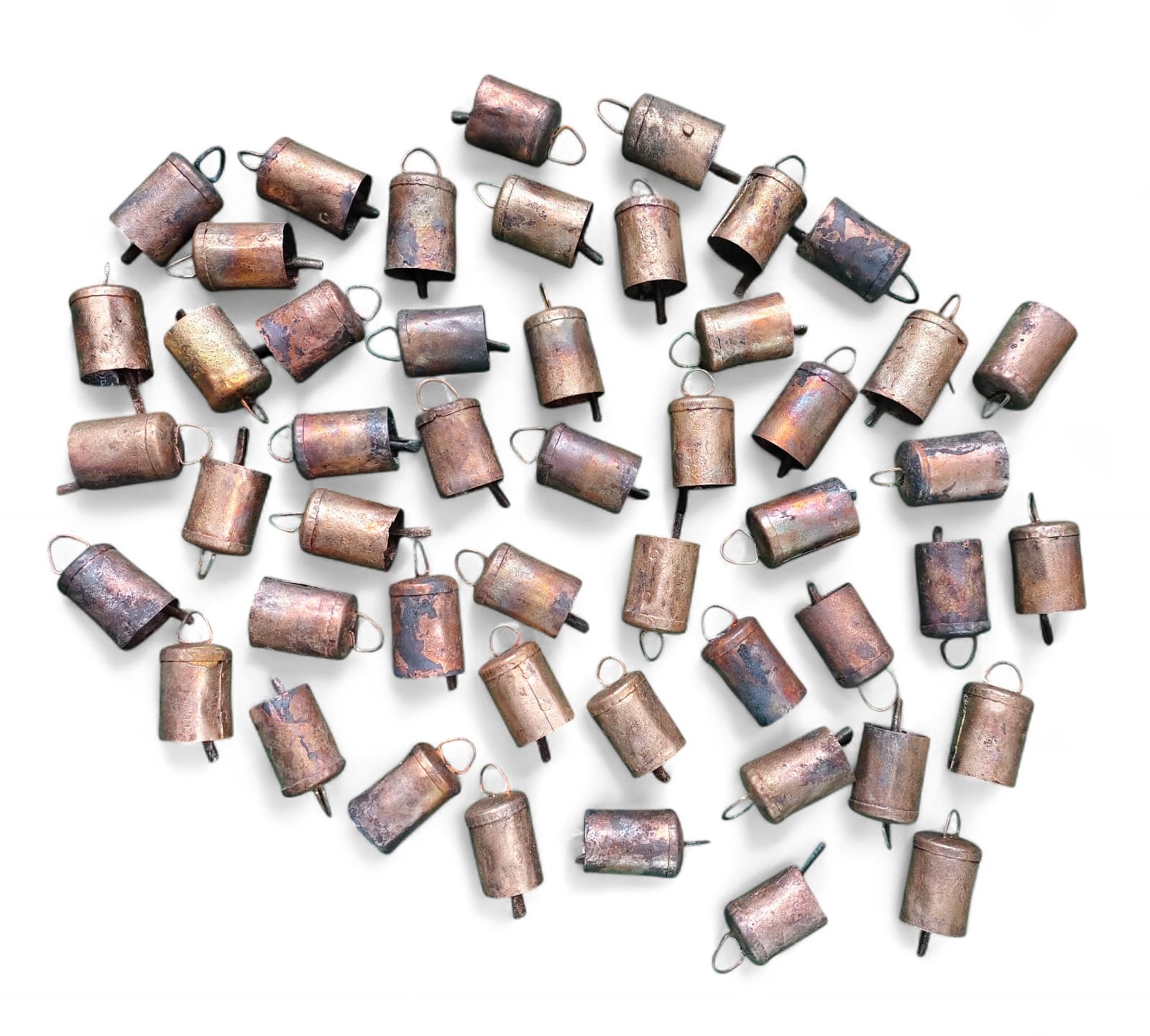 Recycled Iron Mug Bells 2.5" Inches Height Antique Rustic Finish Loud Sound Wholesale Lot