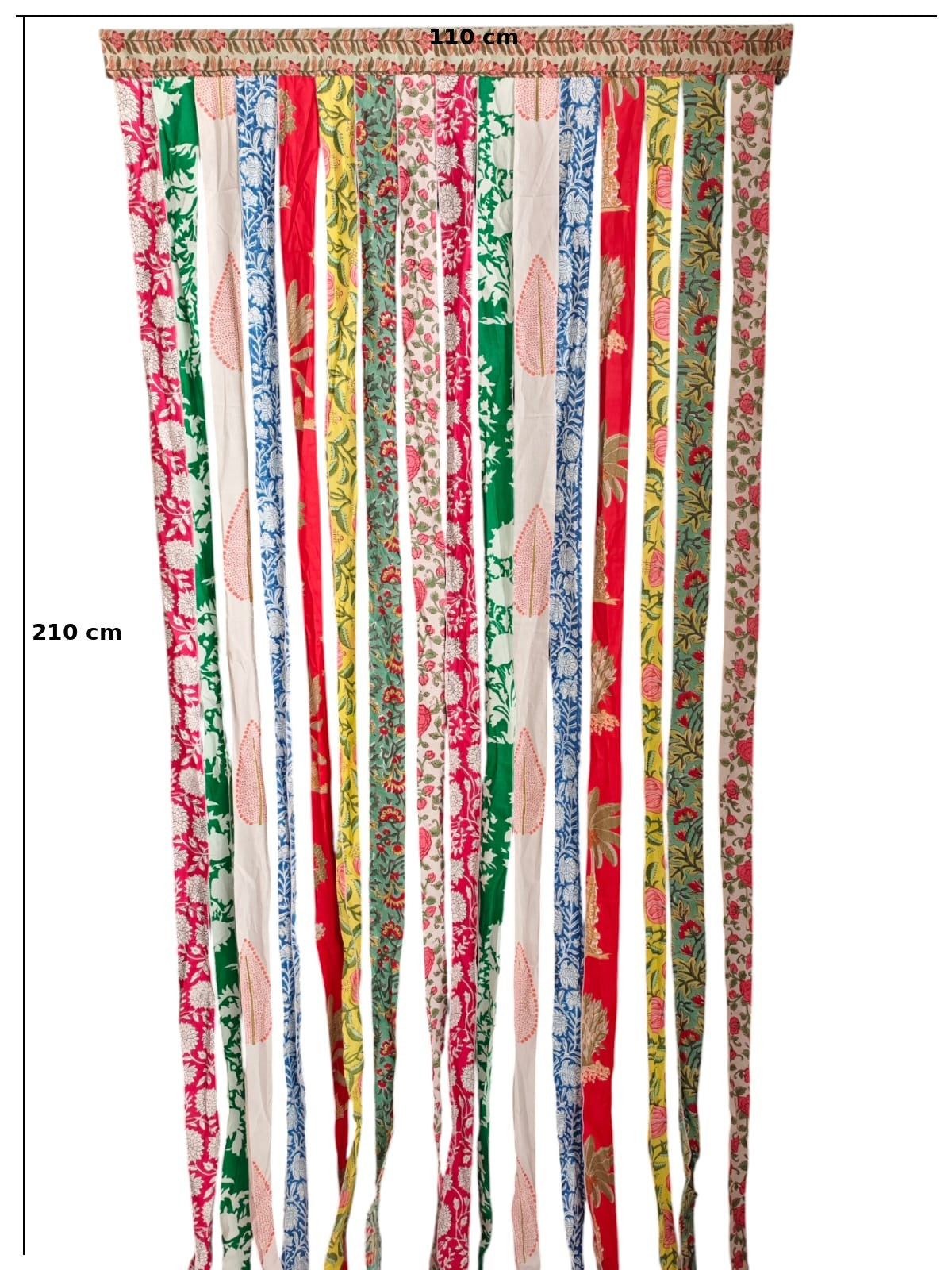 Mango Gifts Cotton Floral Bohemian Hippie Doorway Curtain 79 X 39 inch, Multicolour Boho Home Decor, Rod Pocket Curtains for for Living Room, Door, Window or Wall Hanging Decor