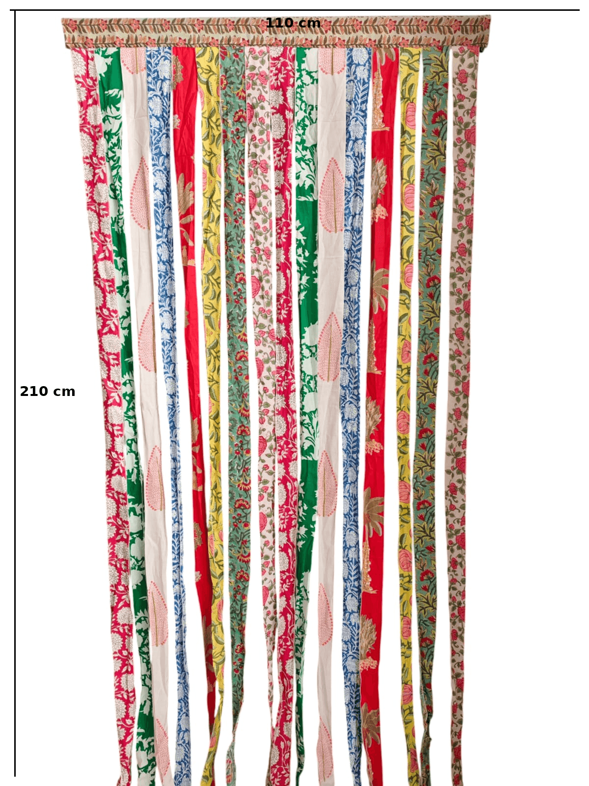 Mango Gifts Cotton Floral Bohemian Hippie Doorway Curtain 79 X 39 inch, Multicolour Boho Home Decor, Rod Pocket Curtains for for Living Room, Door, Window or Wall Hanging Decor