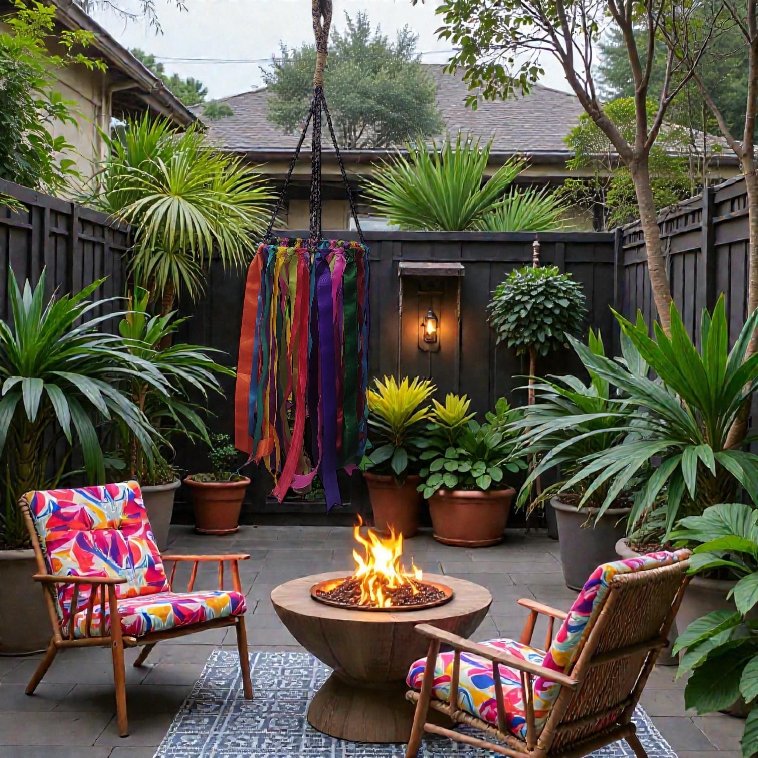 Bohemian Satin Ribbon Wind Chime, Dreamcatcher patio Decoration 40" inch Height