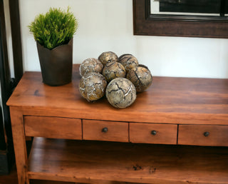 Adorable handcrafted wood balls in 2 styles, perfect for rustic home accents, table decorations, and country style decor.