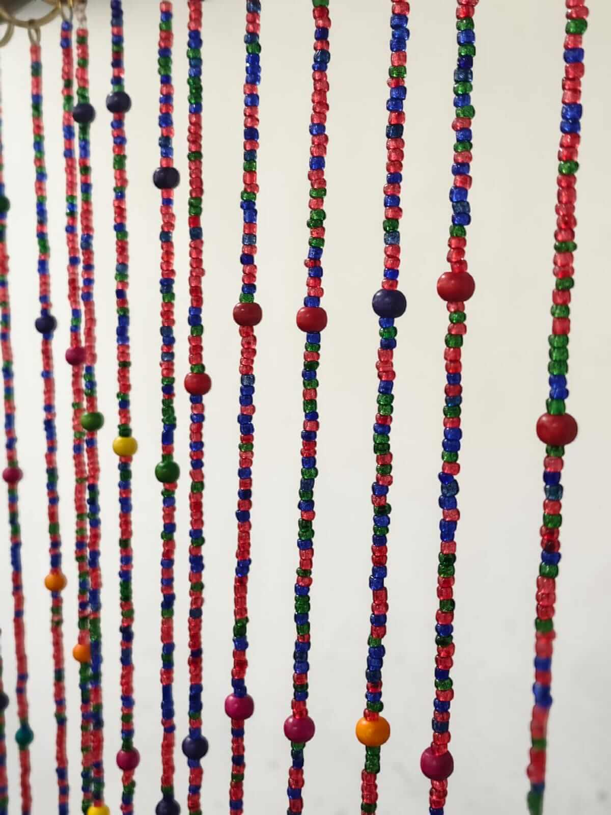 Bohemian Style Hippy Hippie Beaded Curtain for Doorways Multicolour Glass Bead Stands Gemstones for Living Room/Bedroom, Home Decor 76" inch Height