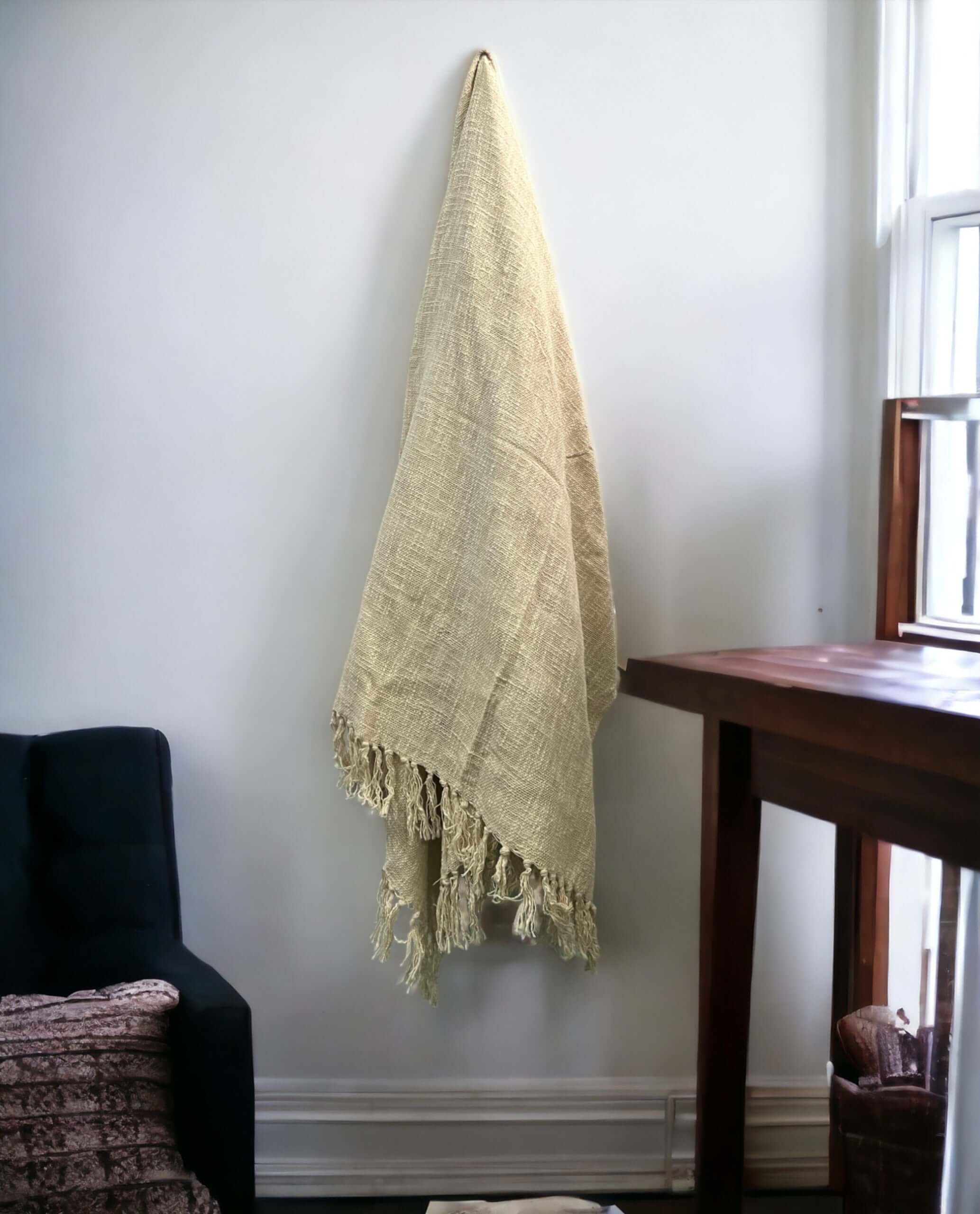 Hand-Loomed Cotton Sofa Throw - Bohemian Décor Bed Sheets