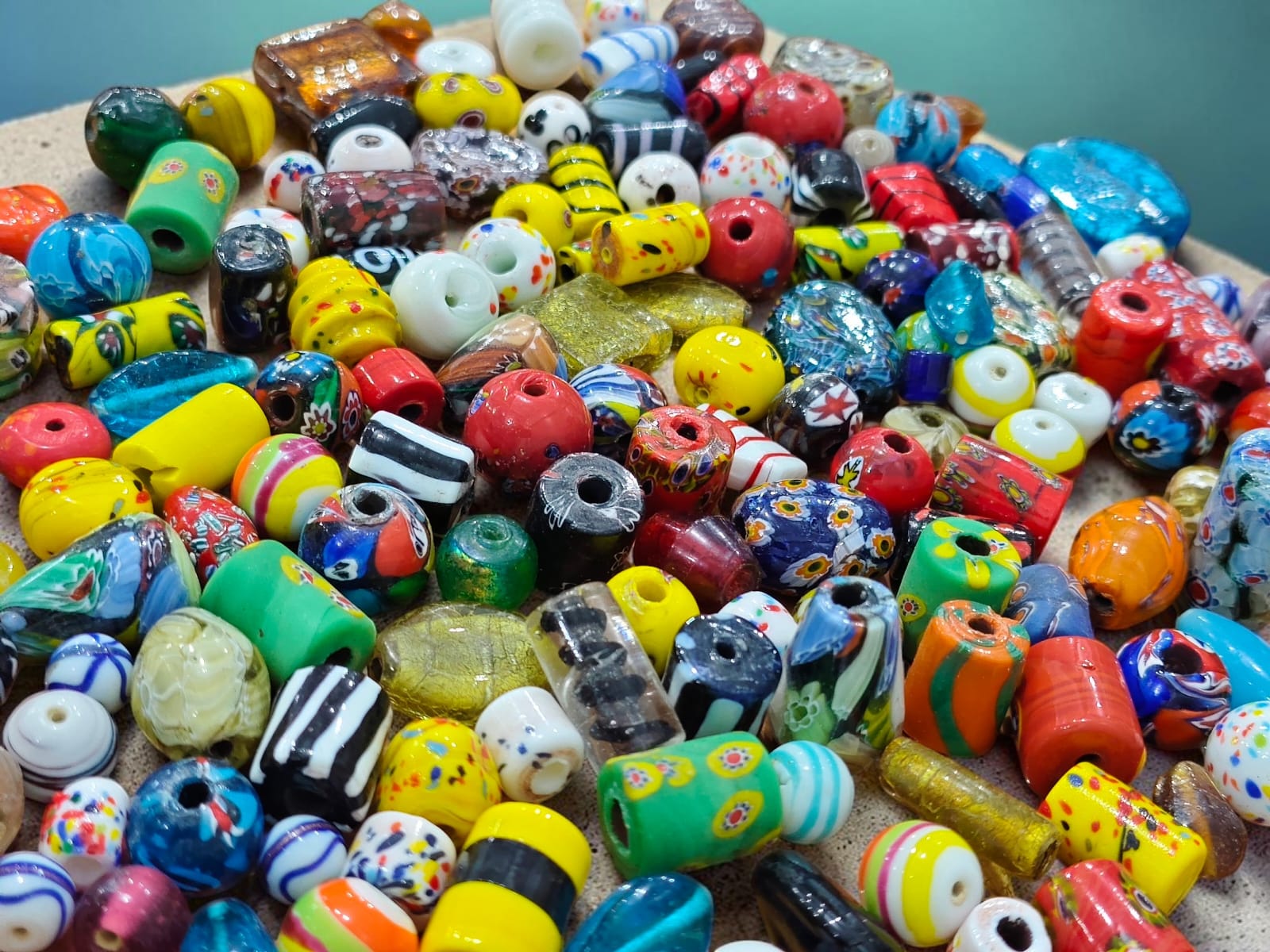 Assorted Mix Glass Beads 10mm to 30mm – Handmade Colorful Craft Beads for Mobiles, Wind Chimes, Jewelry Making & DIY Projects