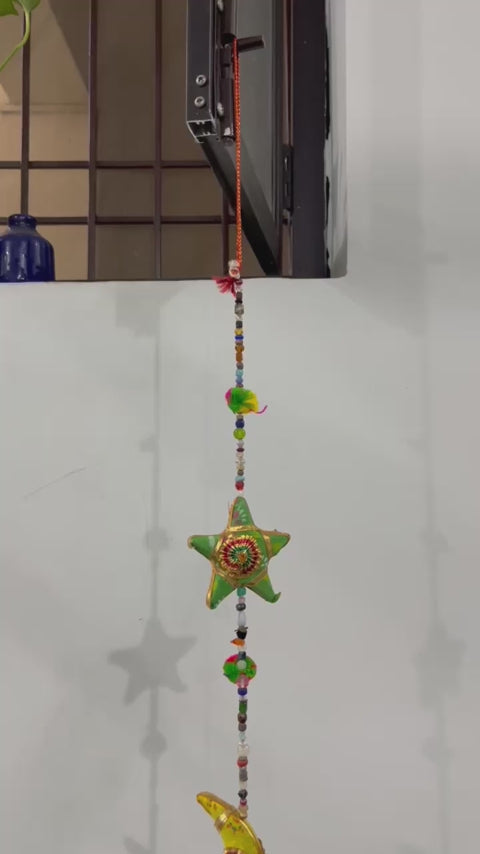 Star moon themed hanging mobile for wall décor