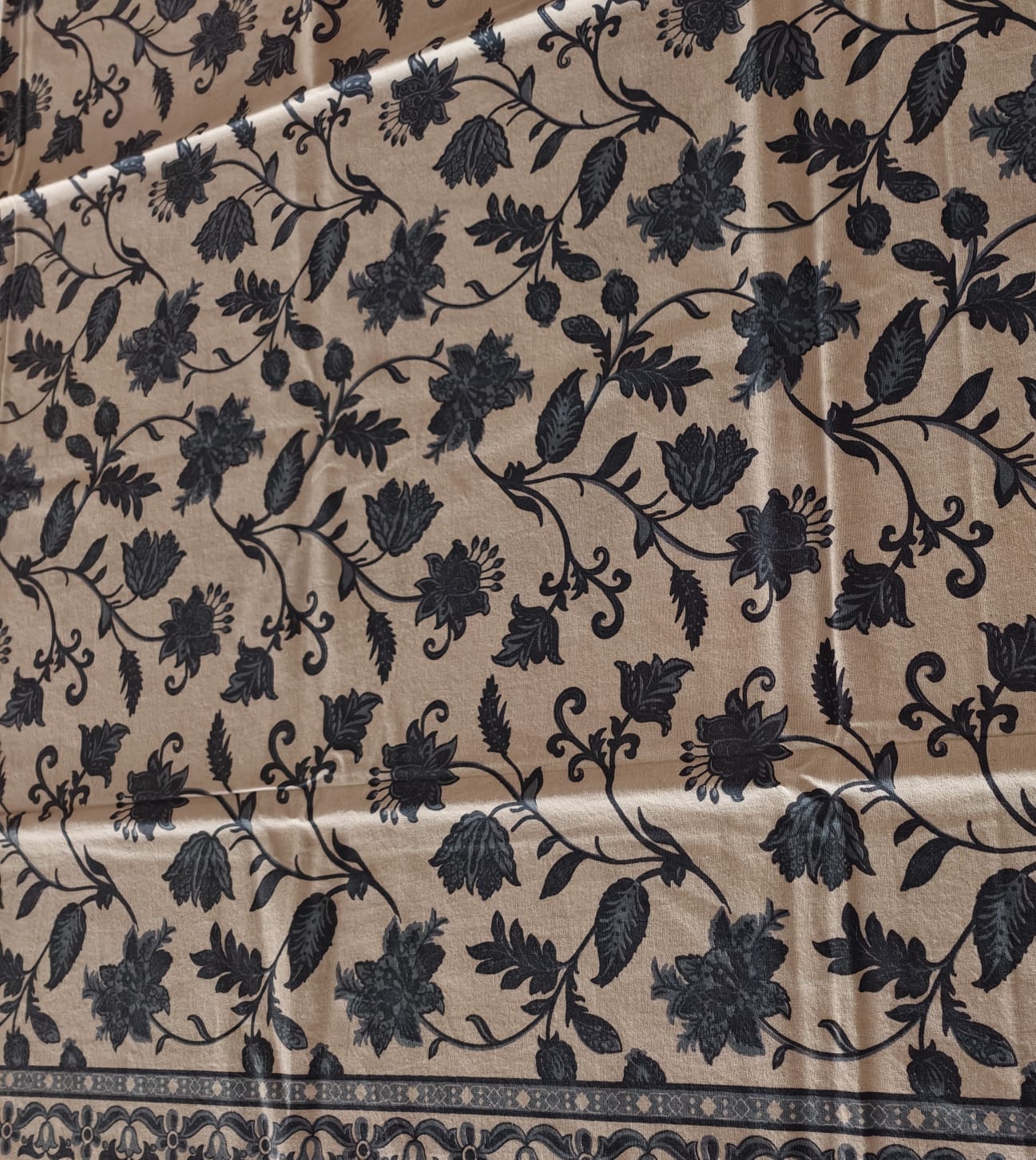 Mango Gifts Hand Block Printed 100% Rectangular Pure Cotton Tablecloth | Floral & Striped Design, Washable Dining Table Cover, 60x90 Inches