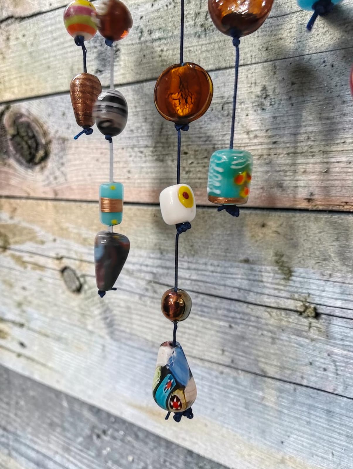Colorful Glass Beads Sun Catcher Mobile Decoration for Patio Yard and Balcony, Boho Home Ornaments
