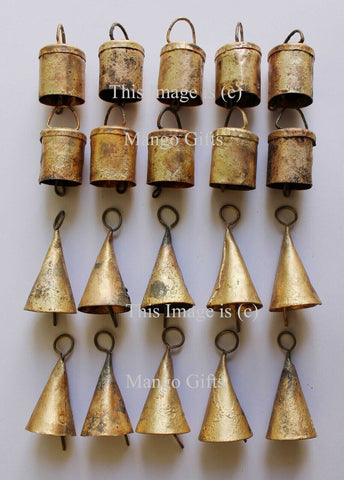 Handmade Recycled Iron Tin Bells 4 Inches Height Cylindrical Bells Ru –  Mangogiftsstore