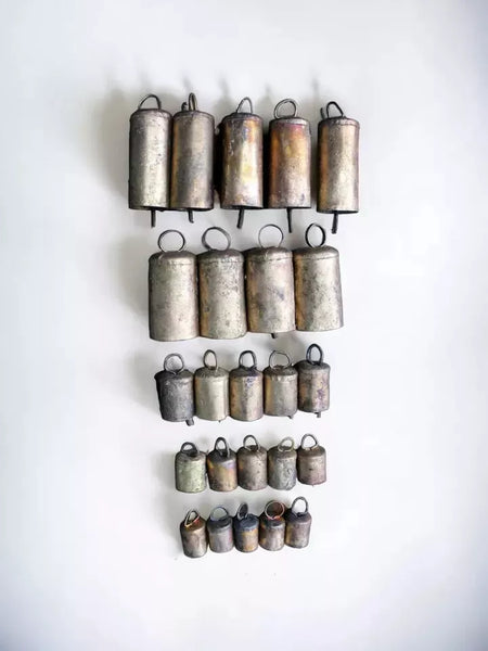 Recycled Iron Tin Mug Bells Antique Look Handmade Rustic Bells Set of 24 Pieces