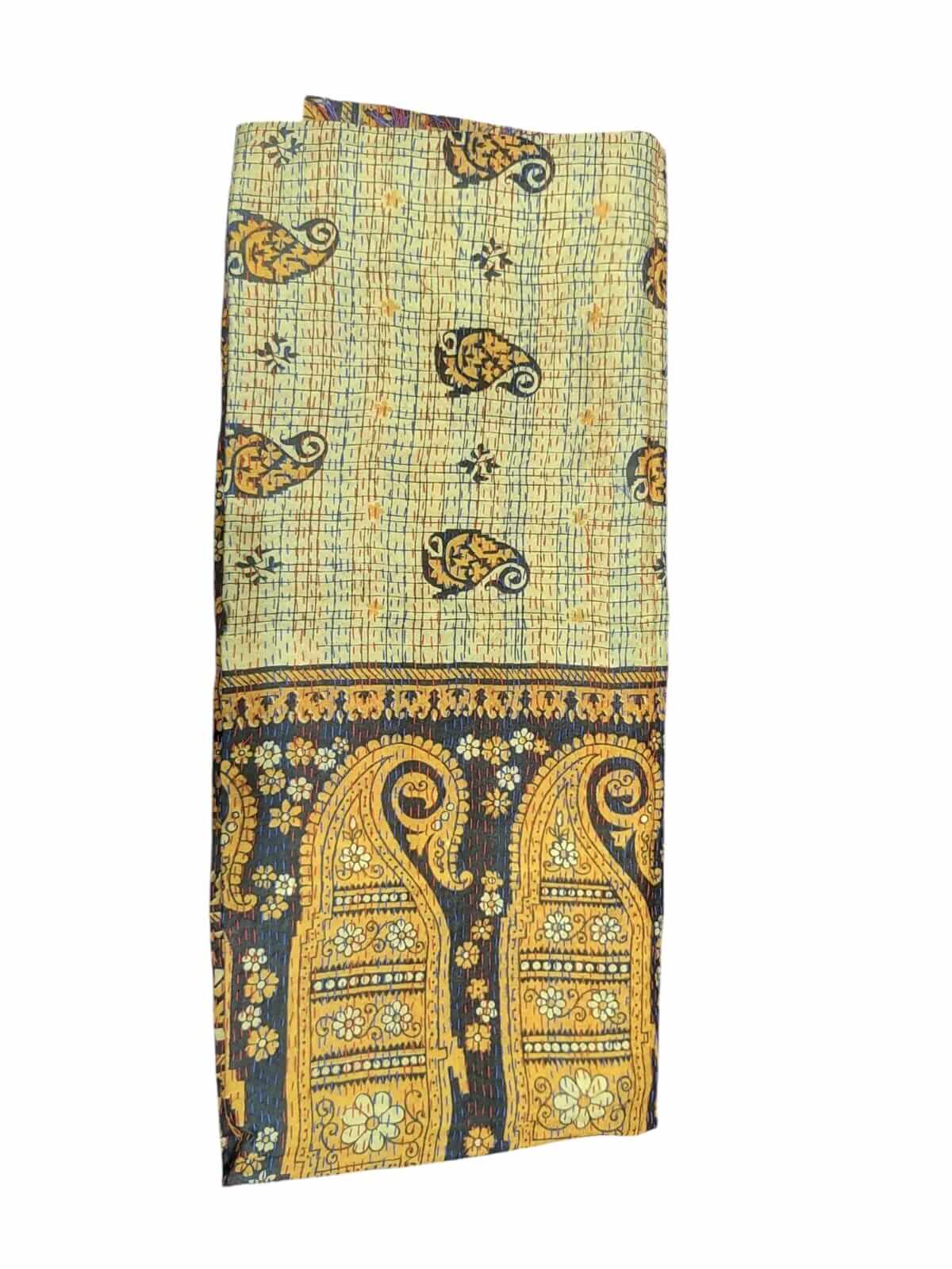 Vintage Kantha Silk Scarves Scarf Reversible 100%Silk Sari Saree Wraps Indian Dupatta Wholesale Supply