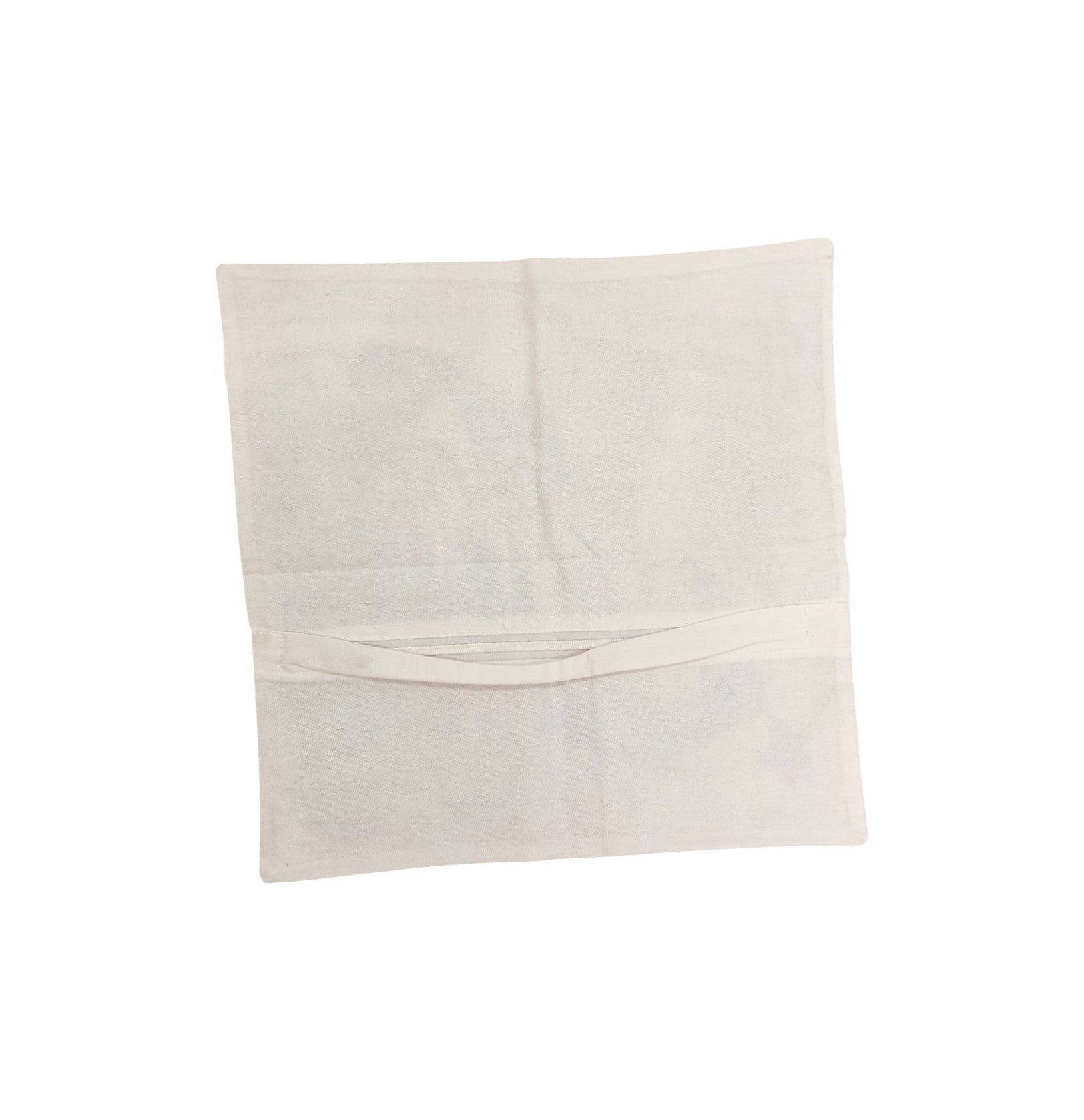 White reusable cloth bag with a drawstring closure, perfect for storage and organization.