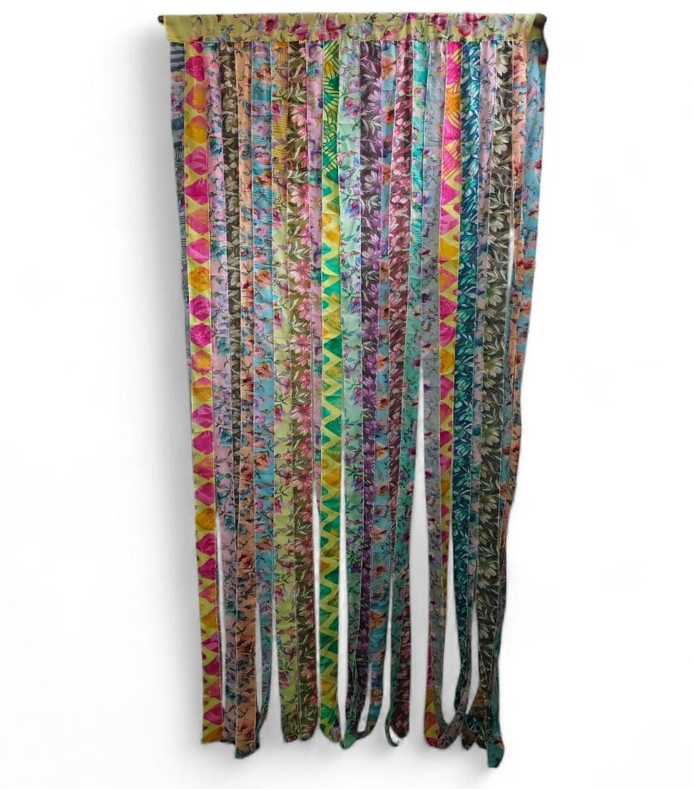 Mango Gifts New Indain Silk Sari Fabric Strip Doorway Curtain Bohemian Theme Hippy Hippie Gypsy Bohemian Decor