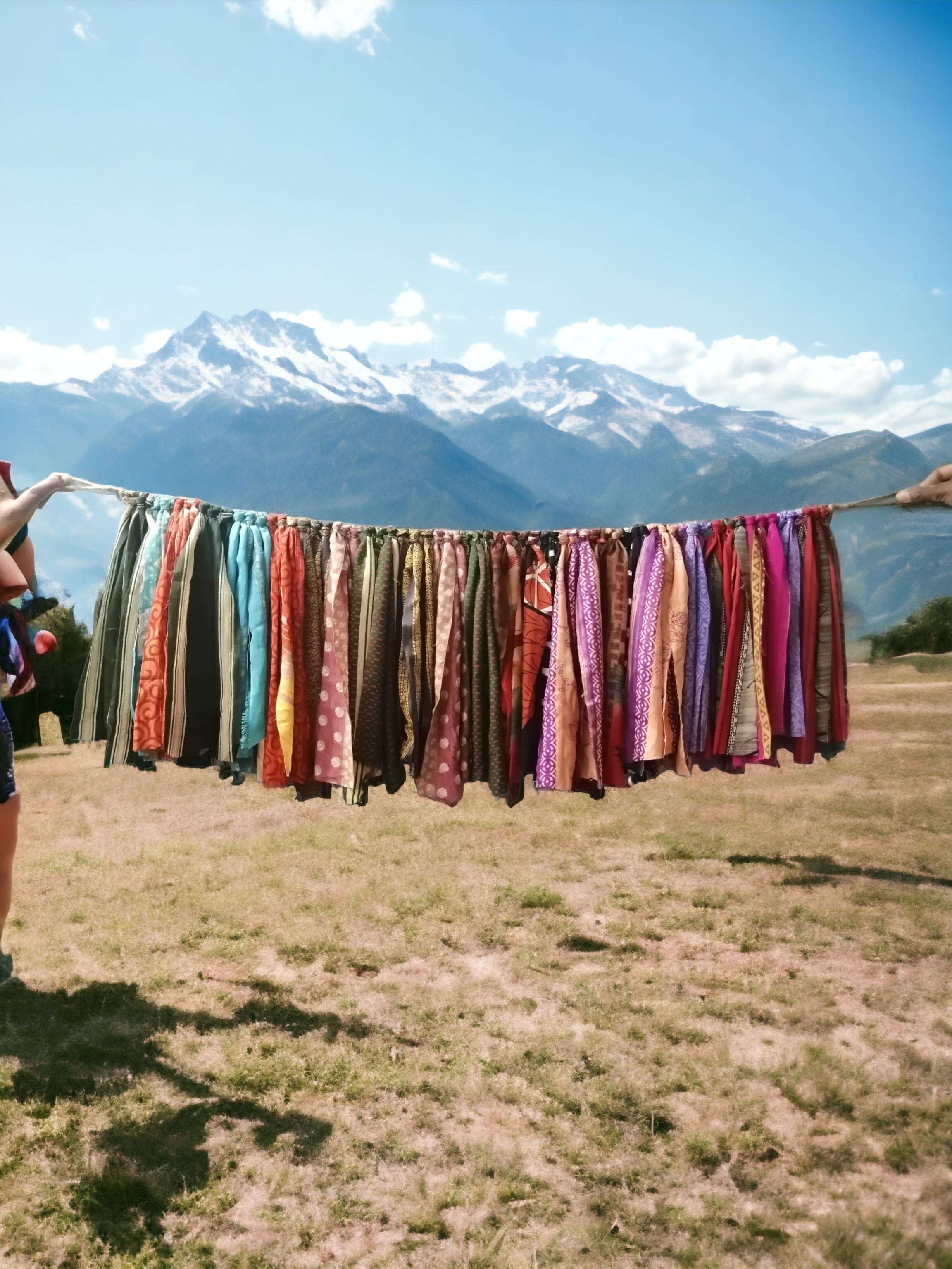 Eco-Friendly Silk Sari Valance - Bohemian Decor