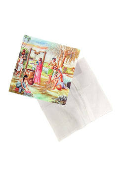 Vibrant 16x16 cushion cover showcasing an Indian village scene, perfect for sofa and living room decor.