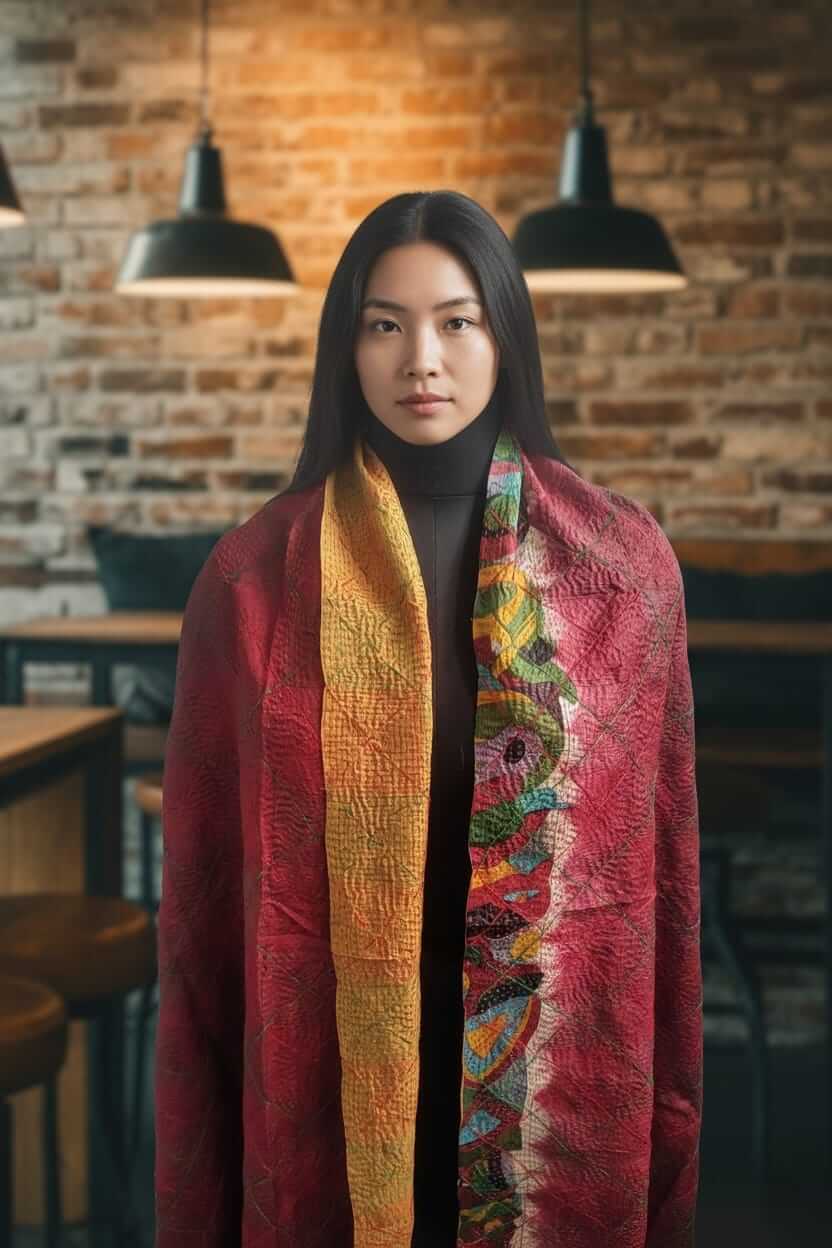 Vintage Kantha Silk Scarves Scarf Reversible 100%Silk Sari Saree Wraps Indian Dupatta Wholesale Supply