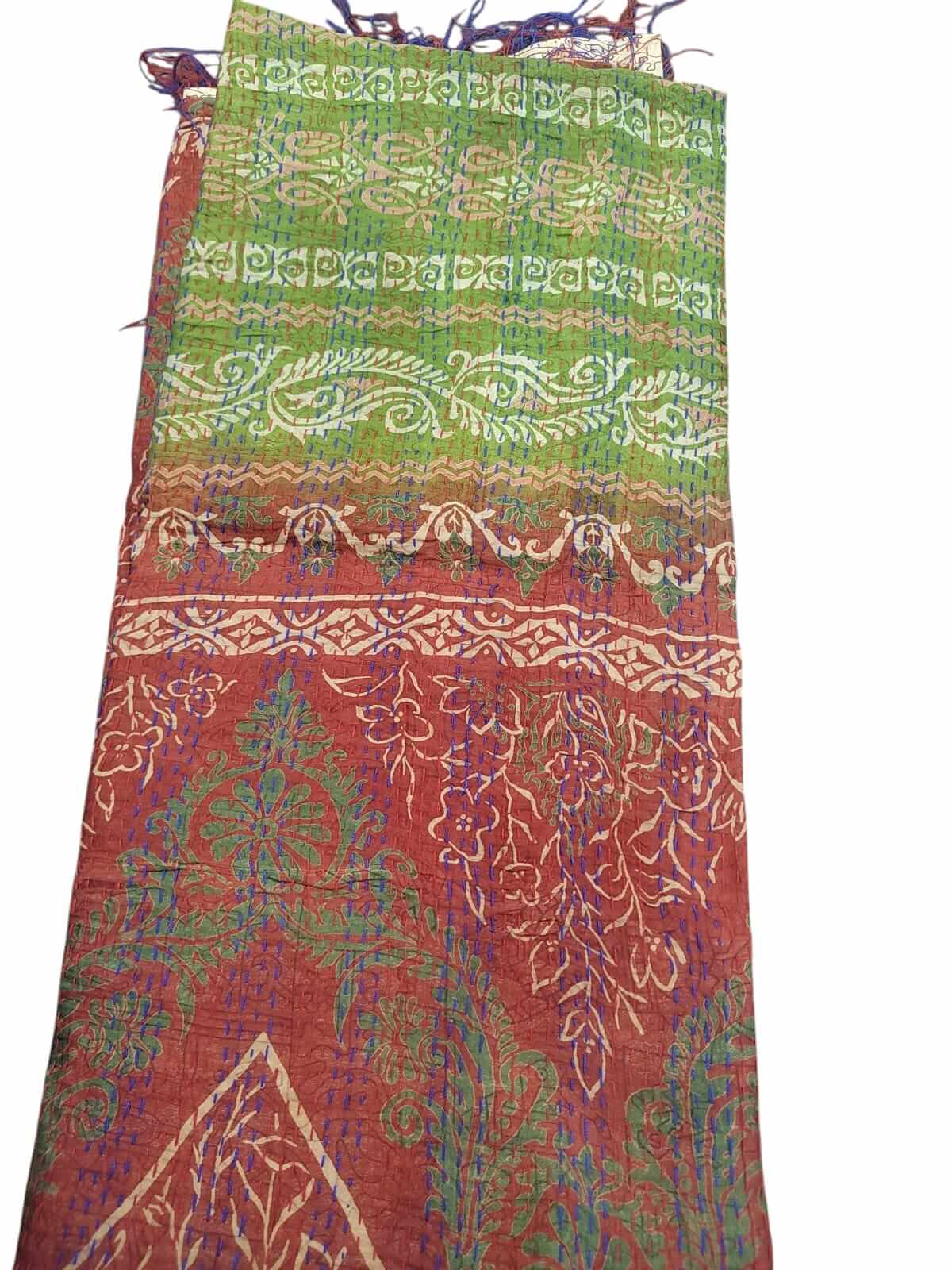 Vintage Kantha Silk Scarves Scarf Reversible 100%Silk Sari Saree Wraps Indian Dupatta Wholesale Supply