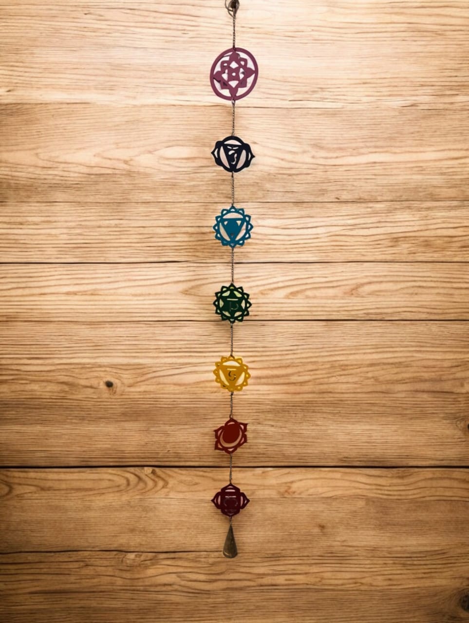 7 Chakras Wall Art, Chakras Wall Décor, Chakras Toran , Chakras Wall Hanging , Spiritual Room Décor , Chakra Hanging Décor , 110 cm Height