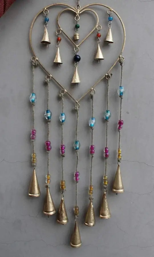antique wall piece,Boho,Boho Decor,Boho Home Decor,Boho Theme,Boho Wind chimes,Cow bells,Heart and Love,Home decor,Home Ornaments,Indian Home Decor,Wall Art,wall hanging,Wind Chimes,Windchime,Windchimes