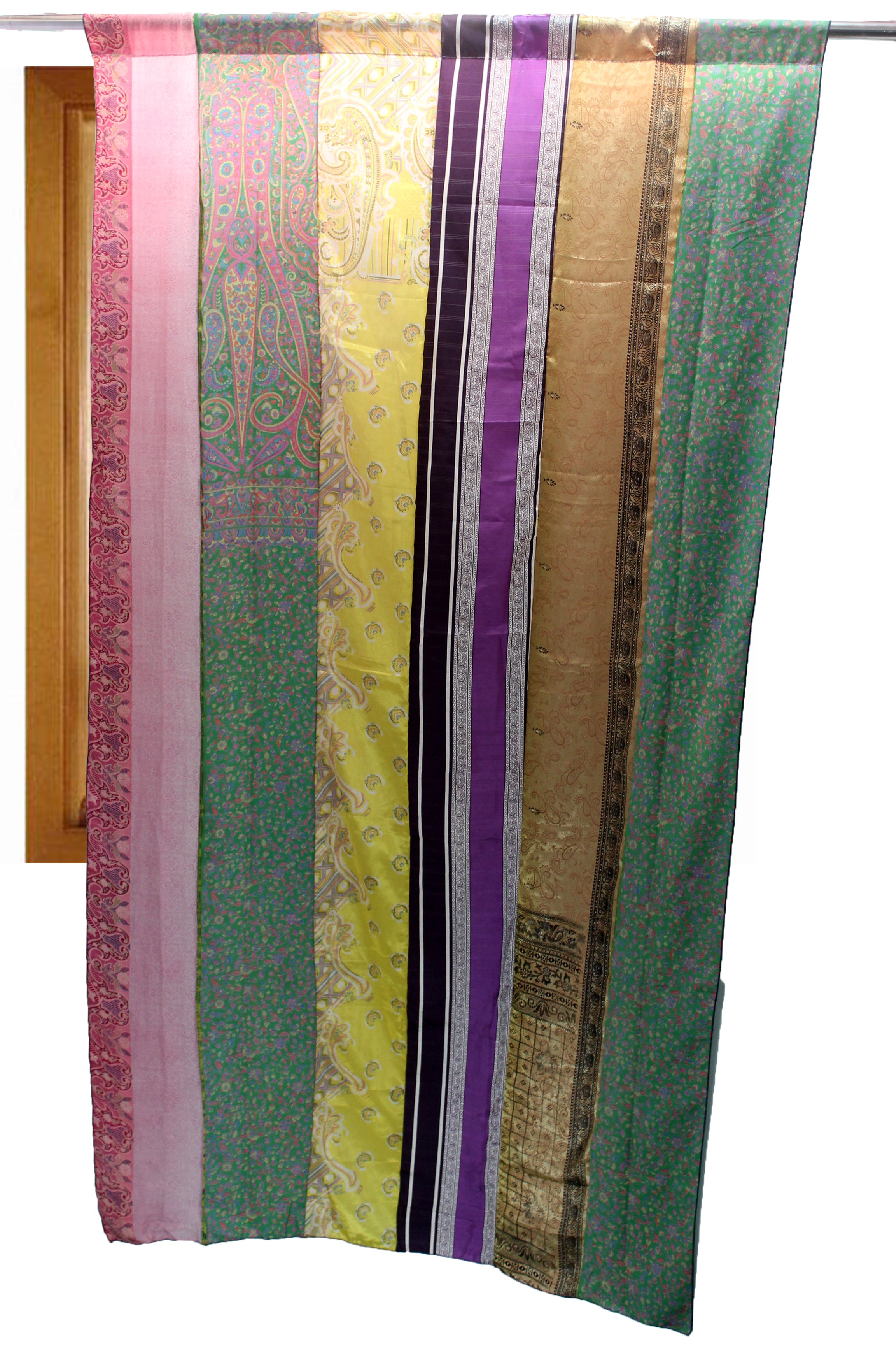 Unique Indian Silk Sari Curtains for Bohemian Decor