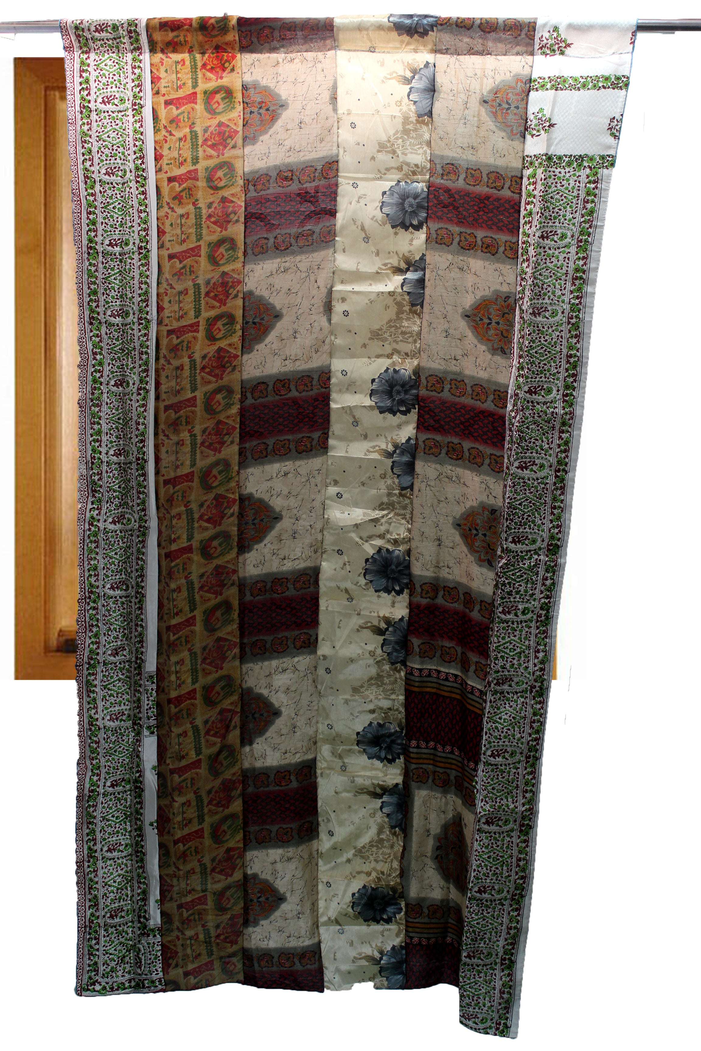 Unique Indian Silk Sari Curtains for Bohemian Decor