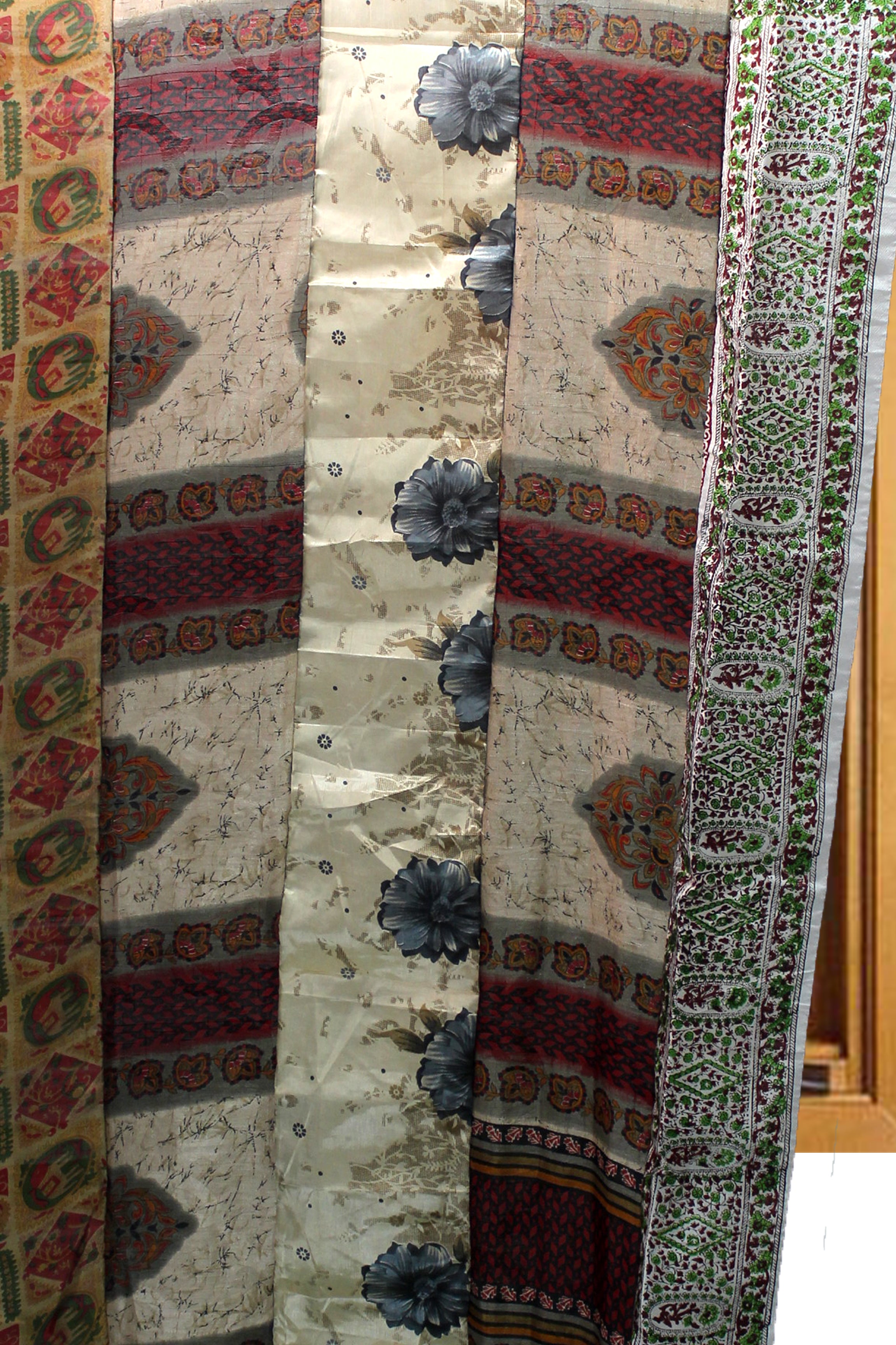 Unique Indian Silk Sari Curtains for Bohemian Decor