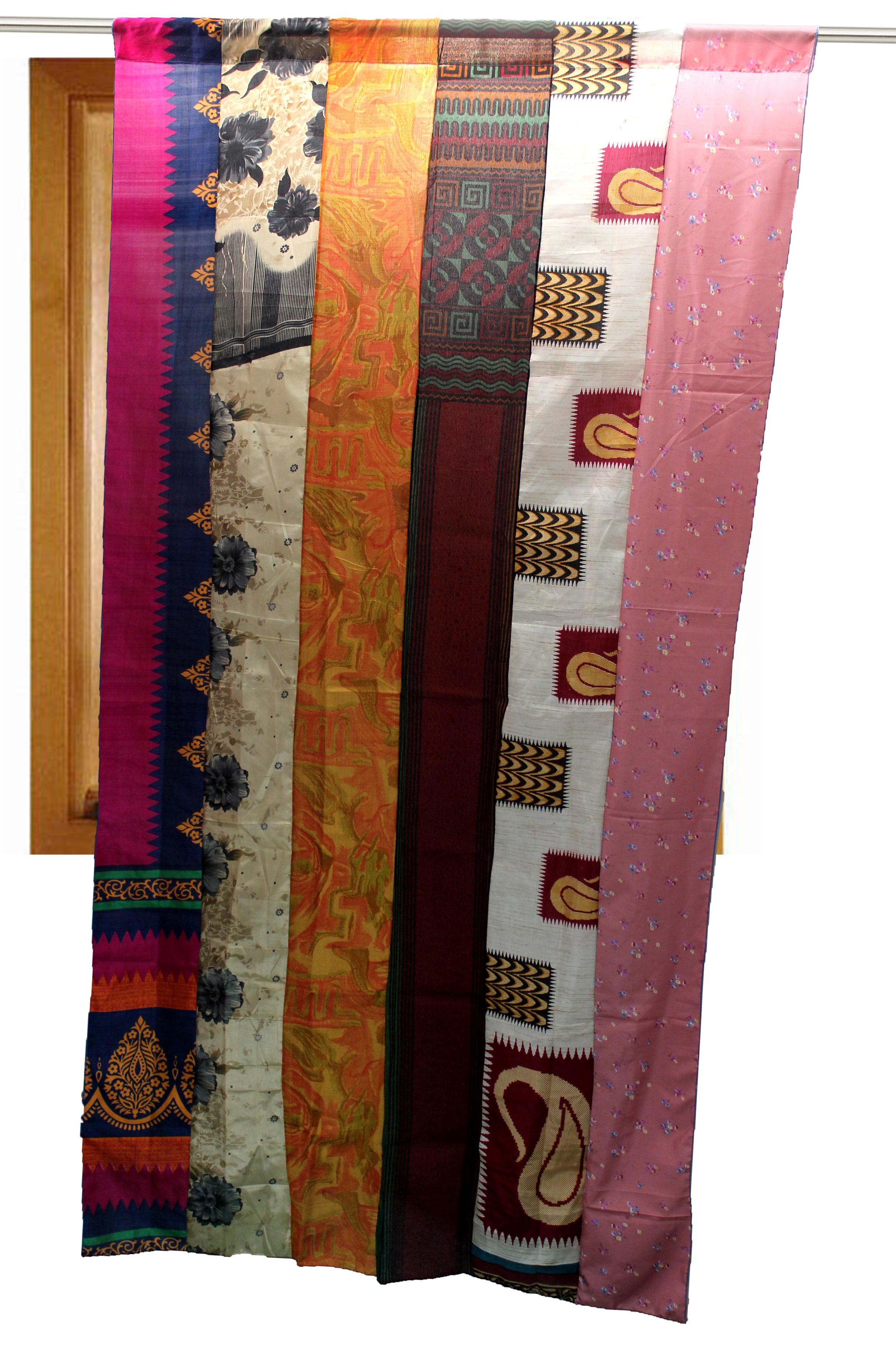 Unique Indian Silk Sari Curtains for Bohemian Decor