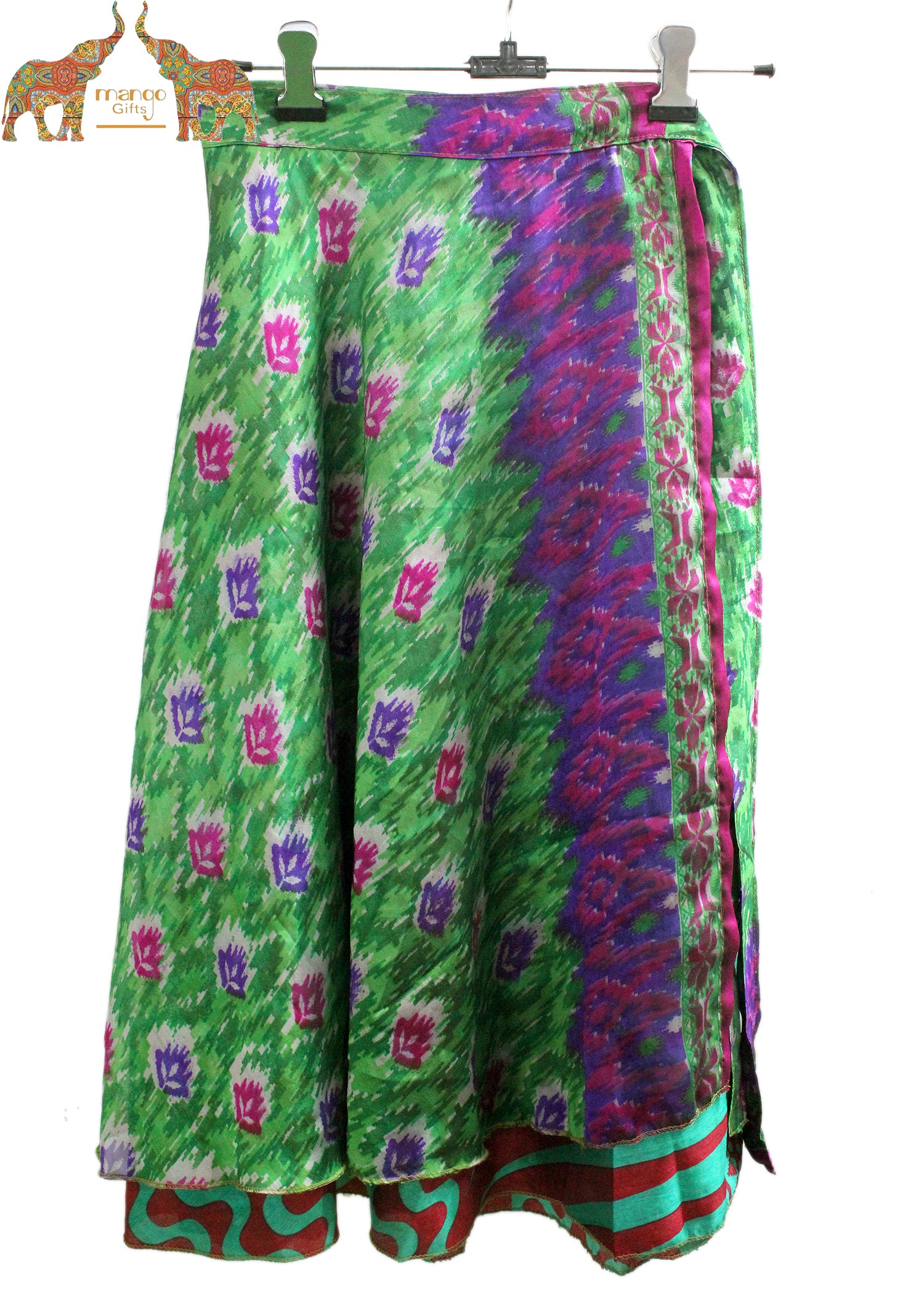 Vintage Silk Sari Magic Wrap Skirt - Beach Wear